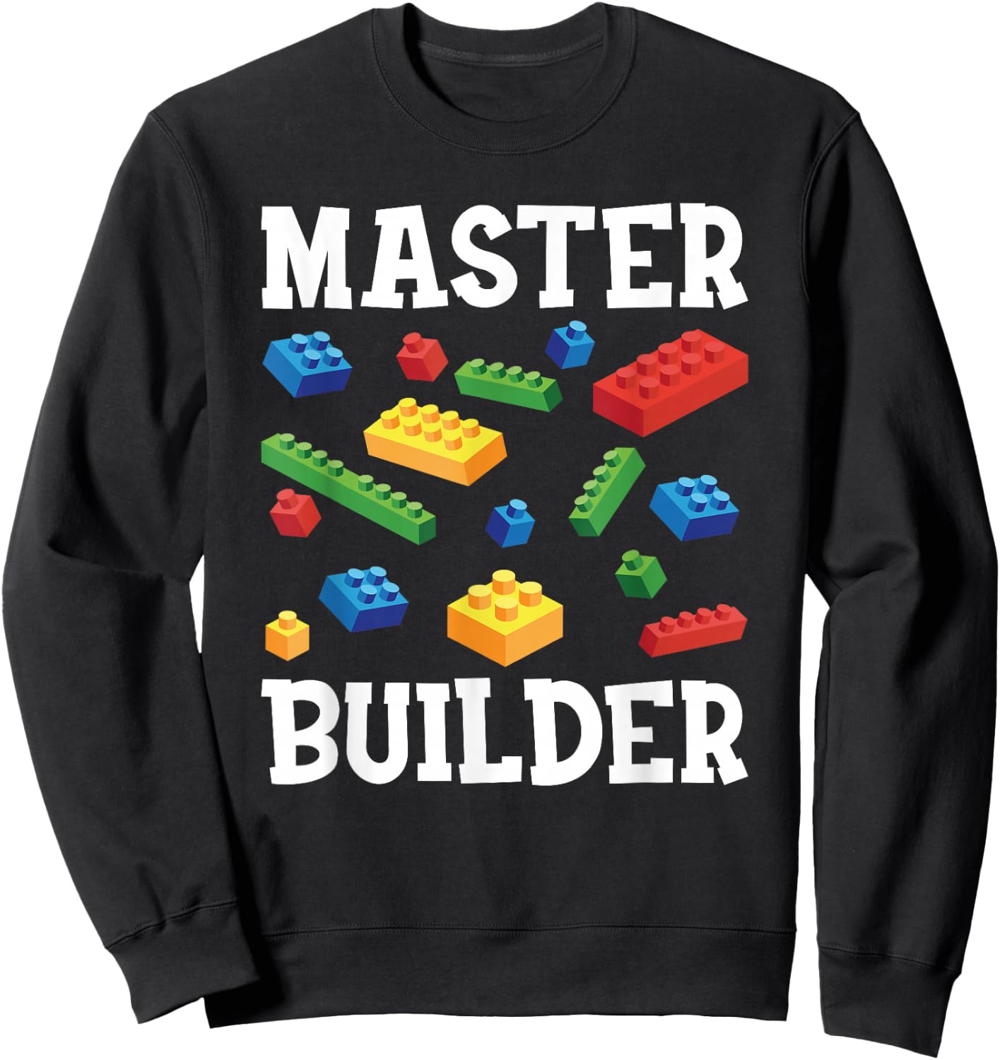 Master Builder Kids Block Building Brick Builder Sweatshirt - Sweatshirt | Black
