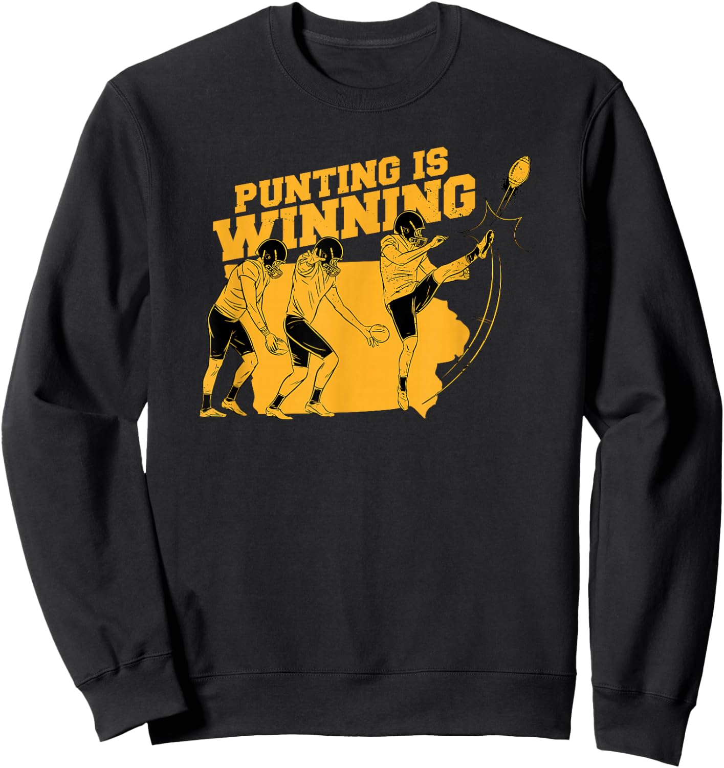 Punting Is Winning Retro Football Punter Funny Sweatshirt - Sweatshirt | Black