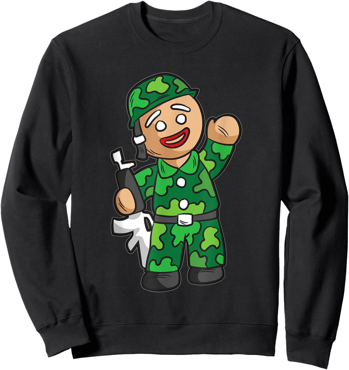 Gingerbread Man U.S Soldier Armistice Day For Kids Sweatshirt - Sweatshirt | Black