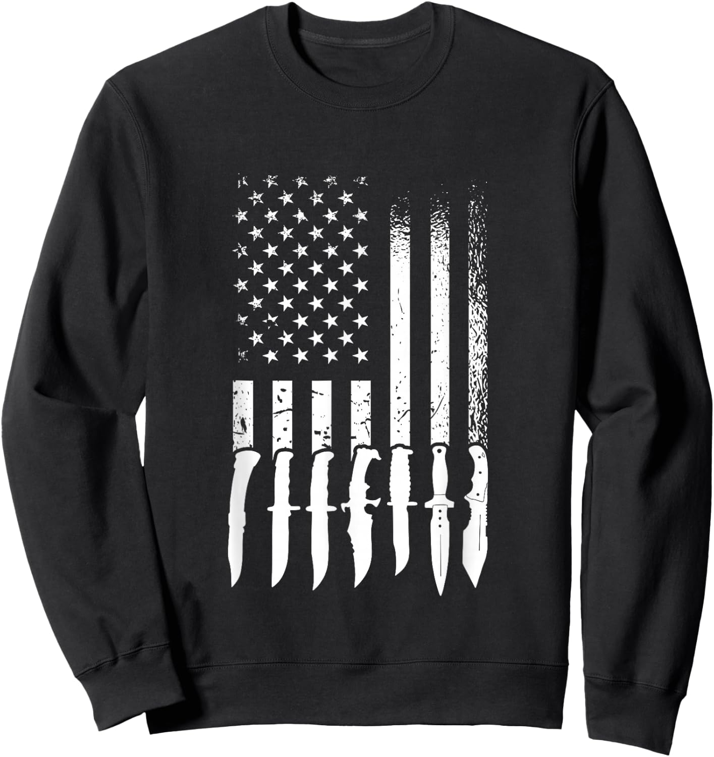 US Flag Knife Enthusiast, Knife Collection Sweatshirt - Sweatshirt | Black