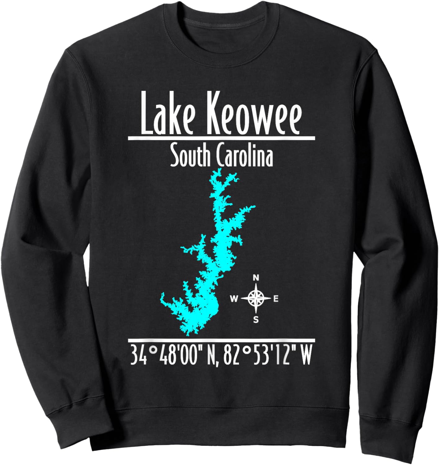 Modern Lake Keowee - South Carolina Sweatshirt - Sweatshirt | Black