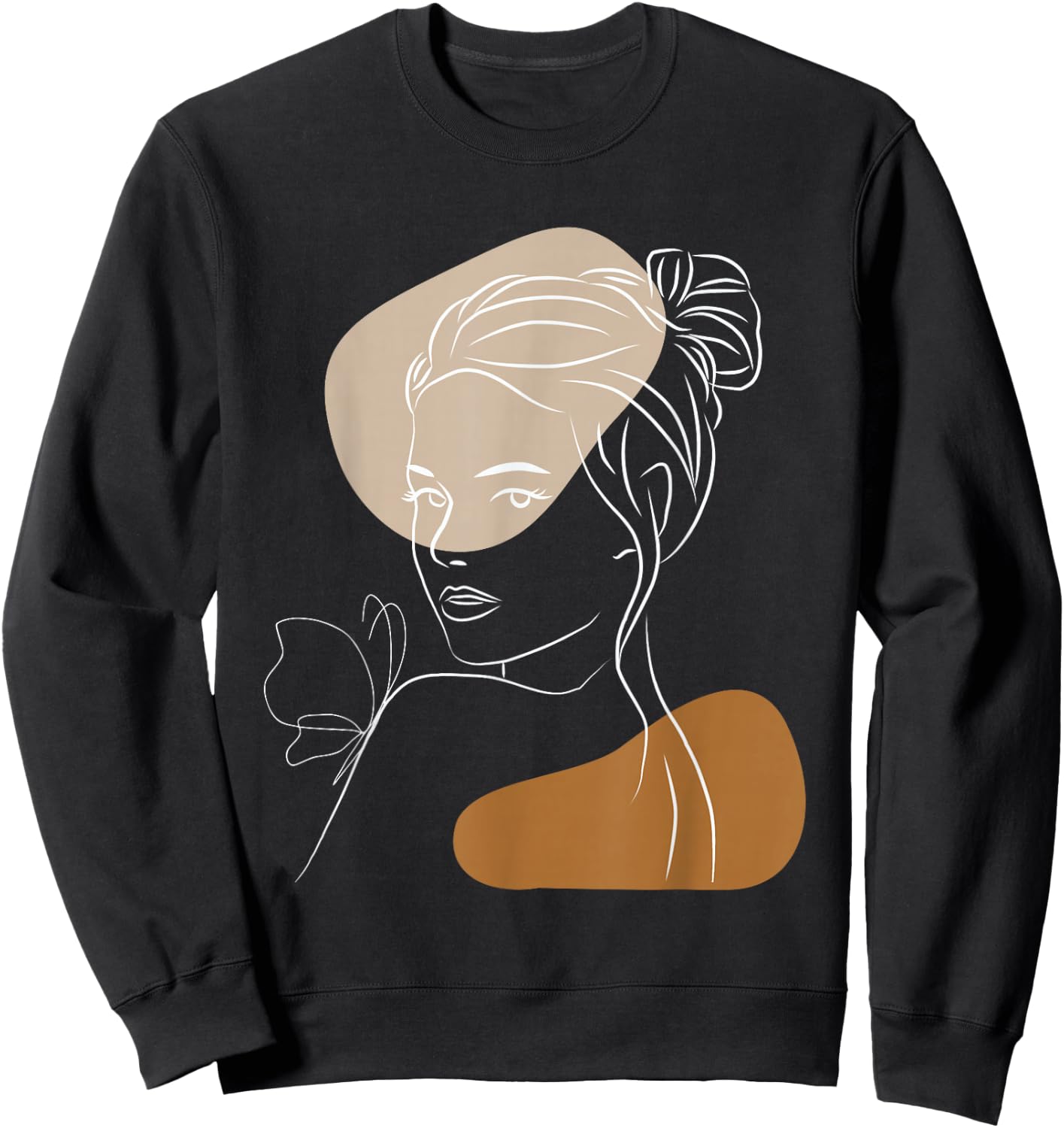 Line Art Abstract Minimalist Women Silhouette Sweatshirt - Sweatshirt | Black