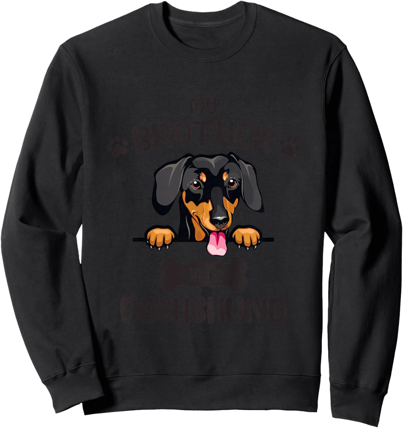 Kids My Brother Is A Dachshund Cute Dog Breed Sweatshirt - Sweatshirt | Black