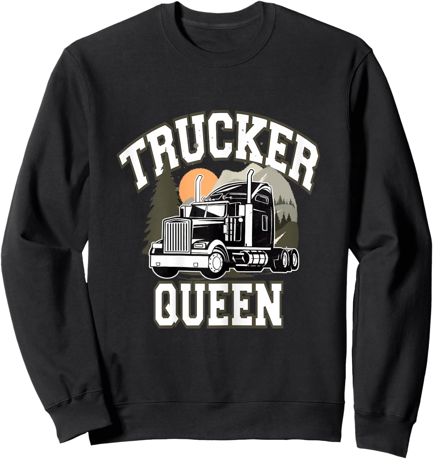 Trucker Queen Truck professional driver truck driver woman Sweatshirt - Sweatshirt | Black