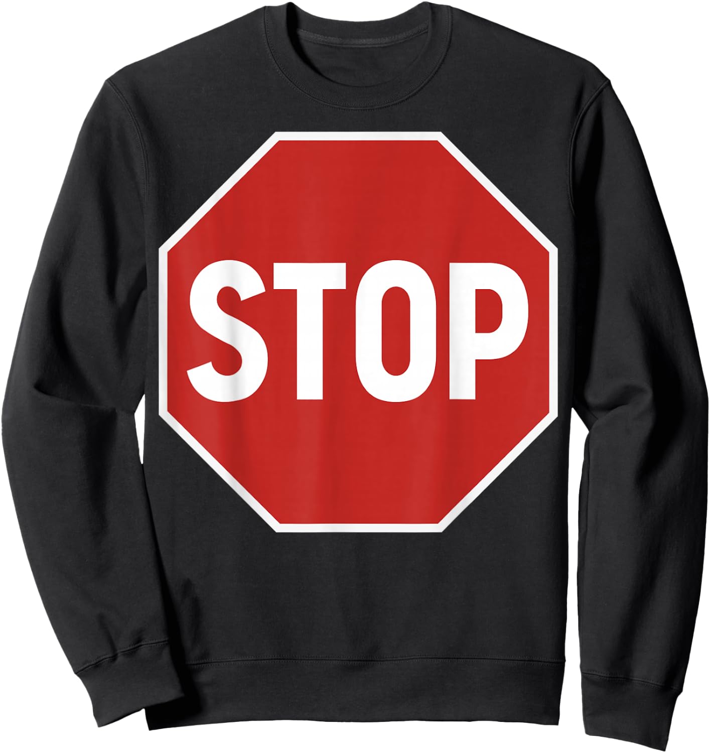 Stop Sign Costume Novelty Road Signs Halloween Outfit Sweatshirt - Sweatshirt | Black