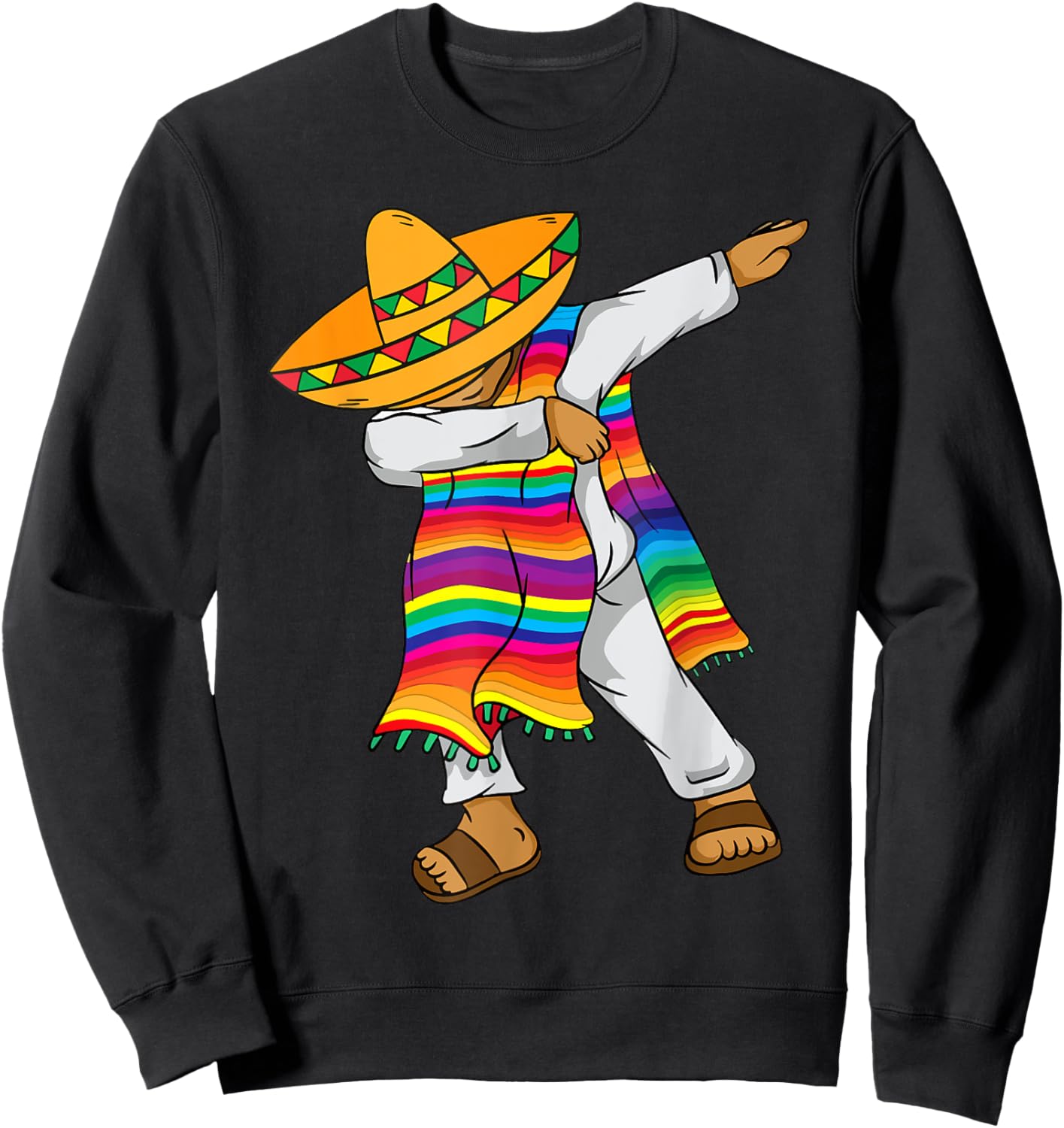 Cinco De Mayo Dabbing Mexican Poncho Kids Toddler Boy Men Sweatshirt - Sweatshirt | Black