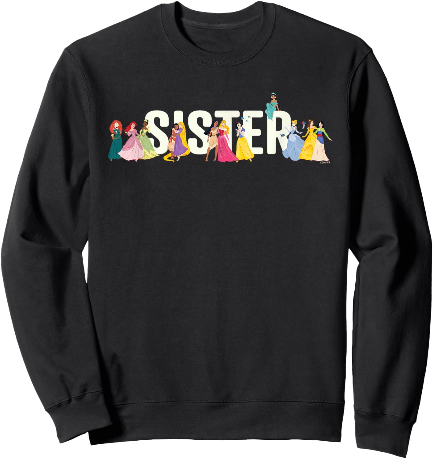 Disney Princess Squad Sister Family Trip Vacation Reunion Sweatshirt - Sweatshirt | Black