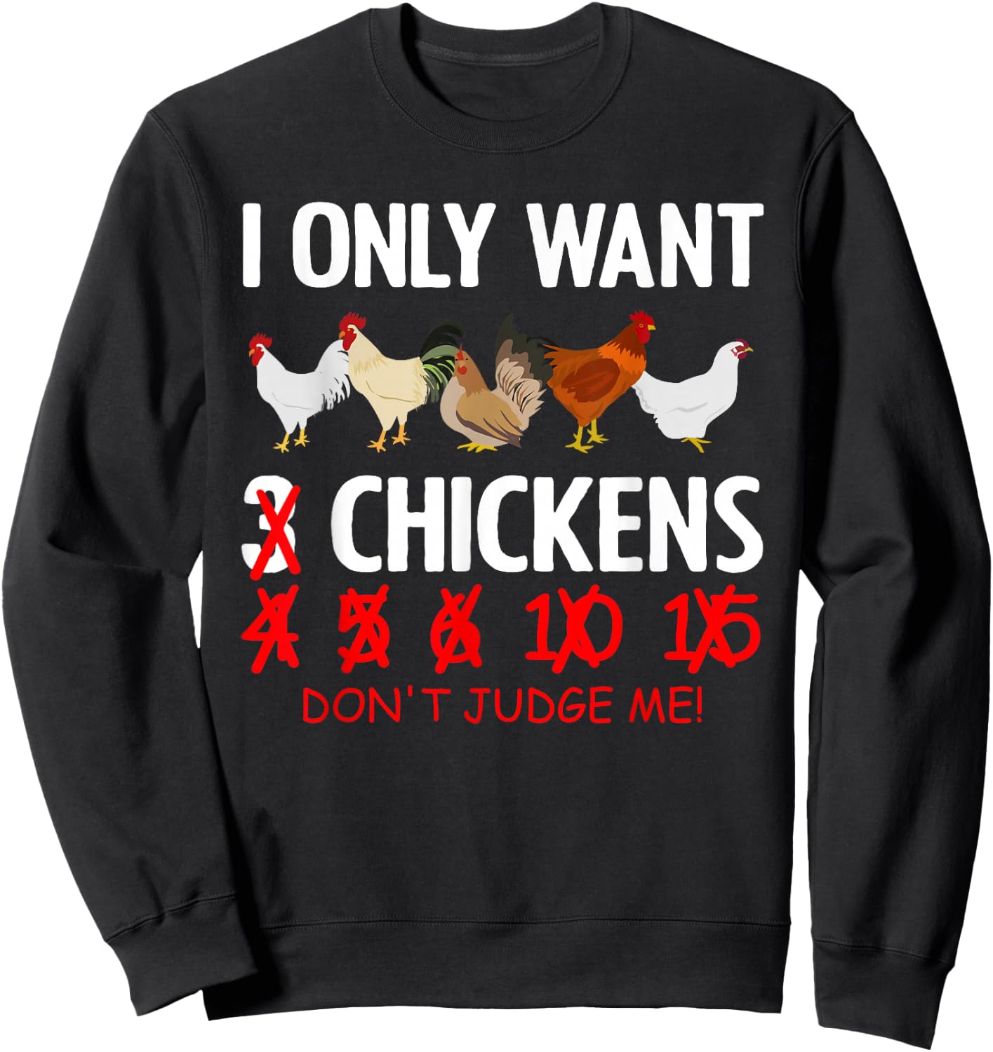 Funny Chicken Design Women Poultry Chicken Lovers Sweatshirt - Sweatshirt | Black