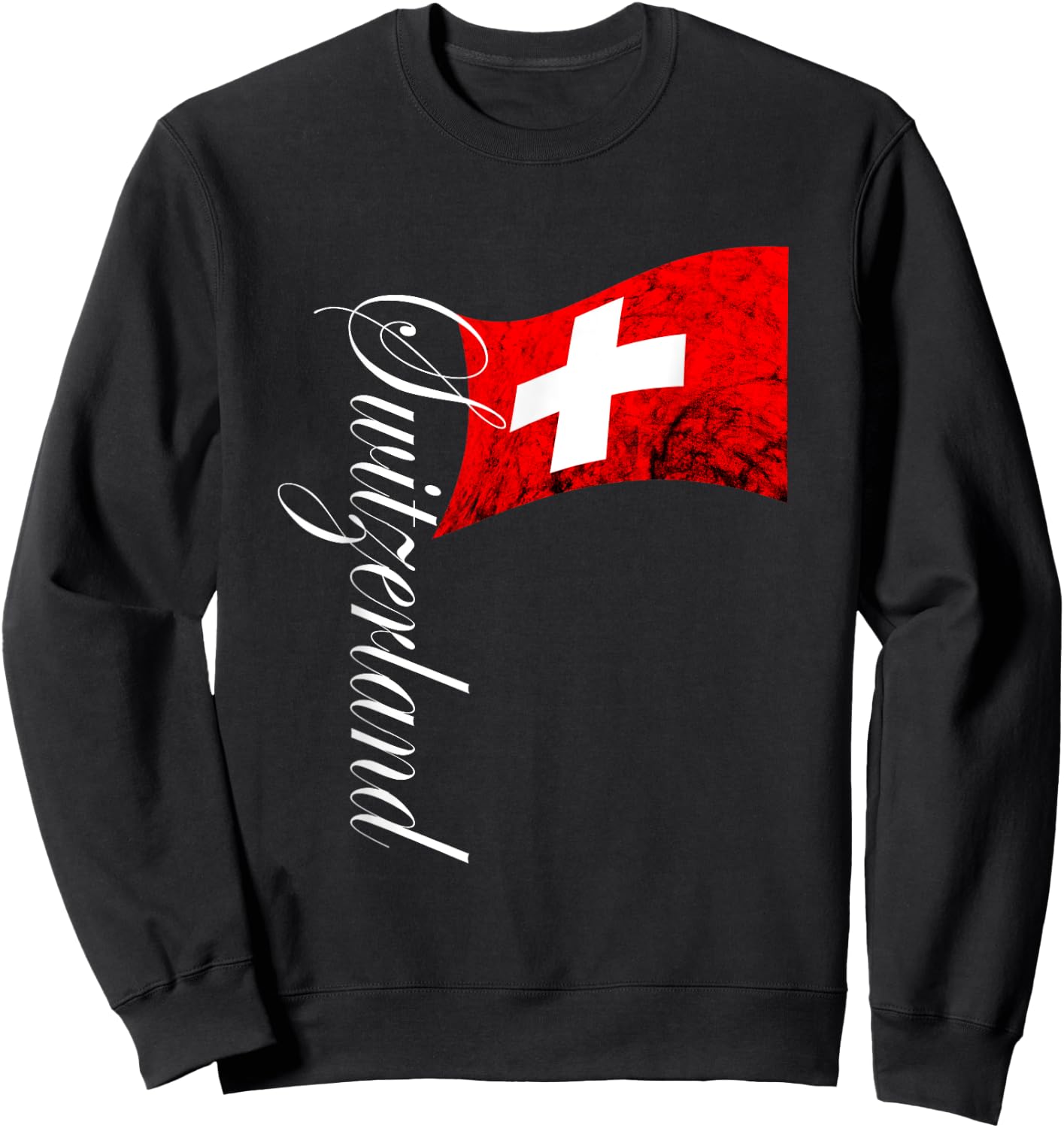 Switzerland Flag Swiss Pride Vintage Swiss Flag Schweiz Sweatshirt - Sweatshirt | Black