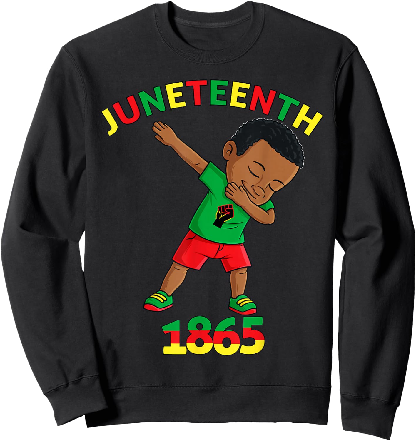 Dabbing Black King Juneteenth Melanin Brown Skin Boys Dab Sweatshirt - Sweatshirt | Black