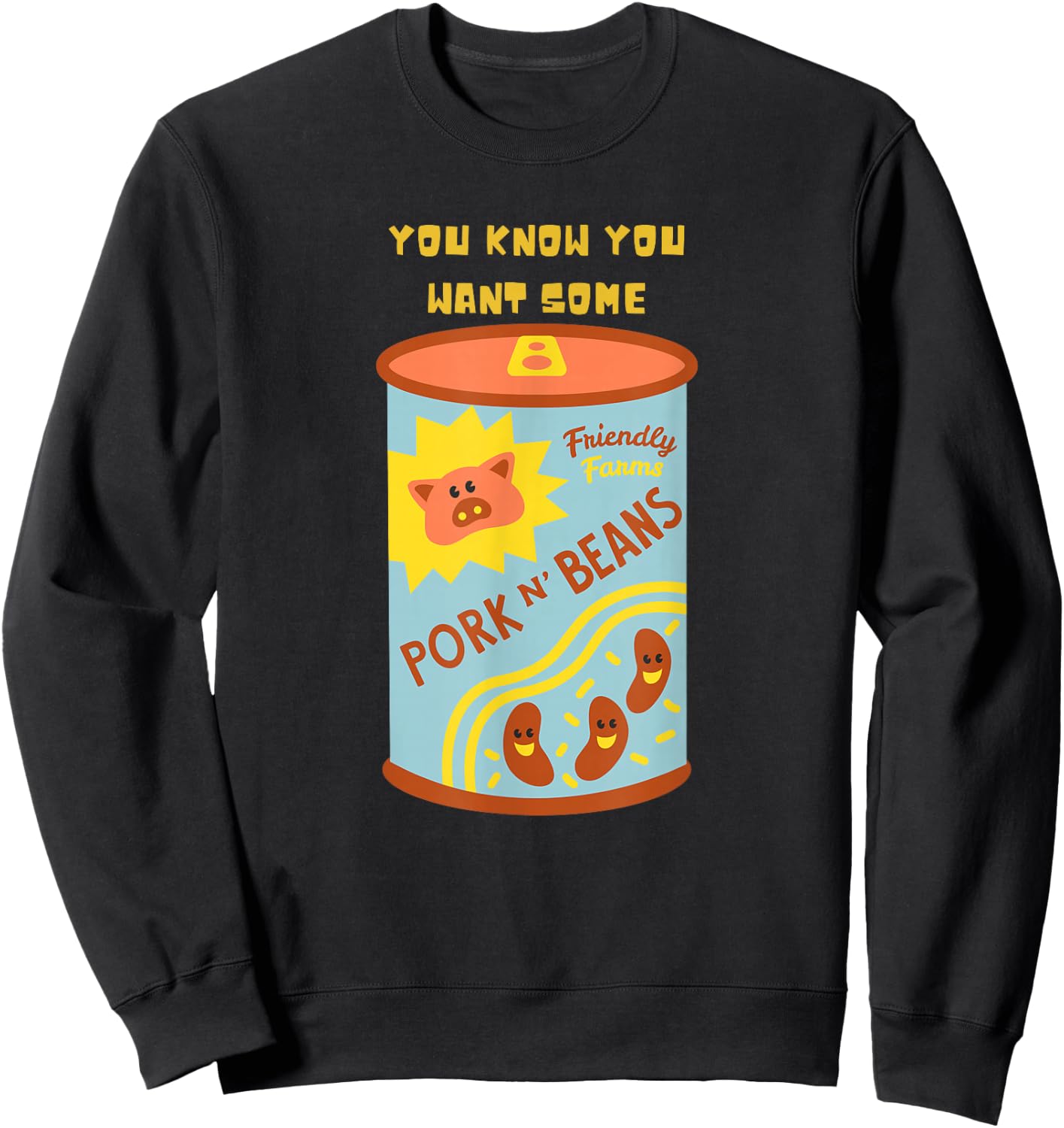 Funny Thanksgiving Pork and Beans Dinner Sweatshirt - Sweatshirt | Black