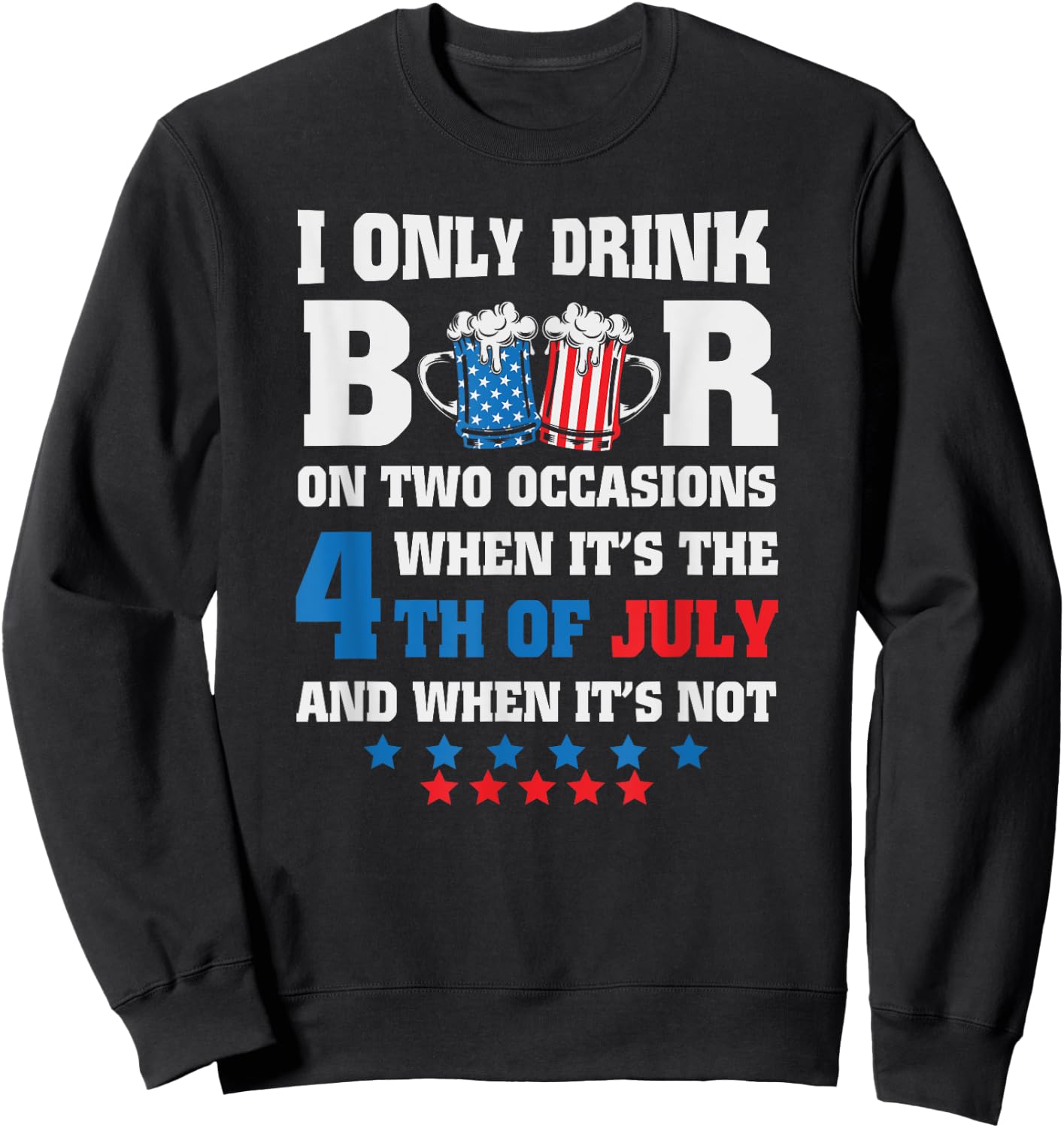 Funny 4th of July-Beer Loving Dad Drinking Gift Men USA Flag Sweatshirt - Sweatshirt | Black