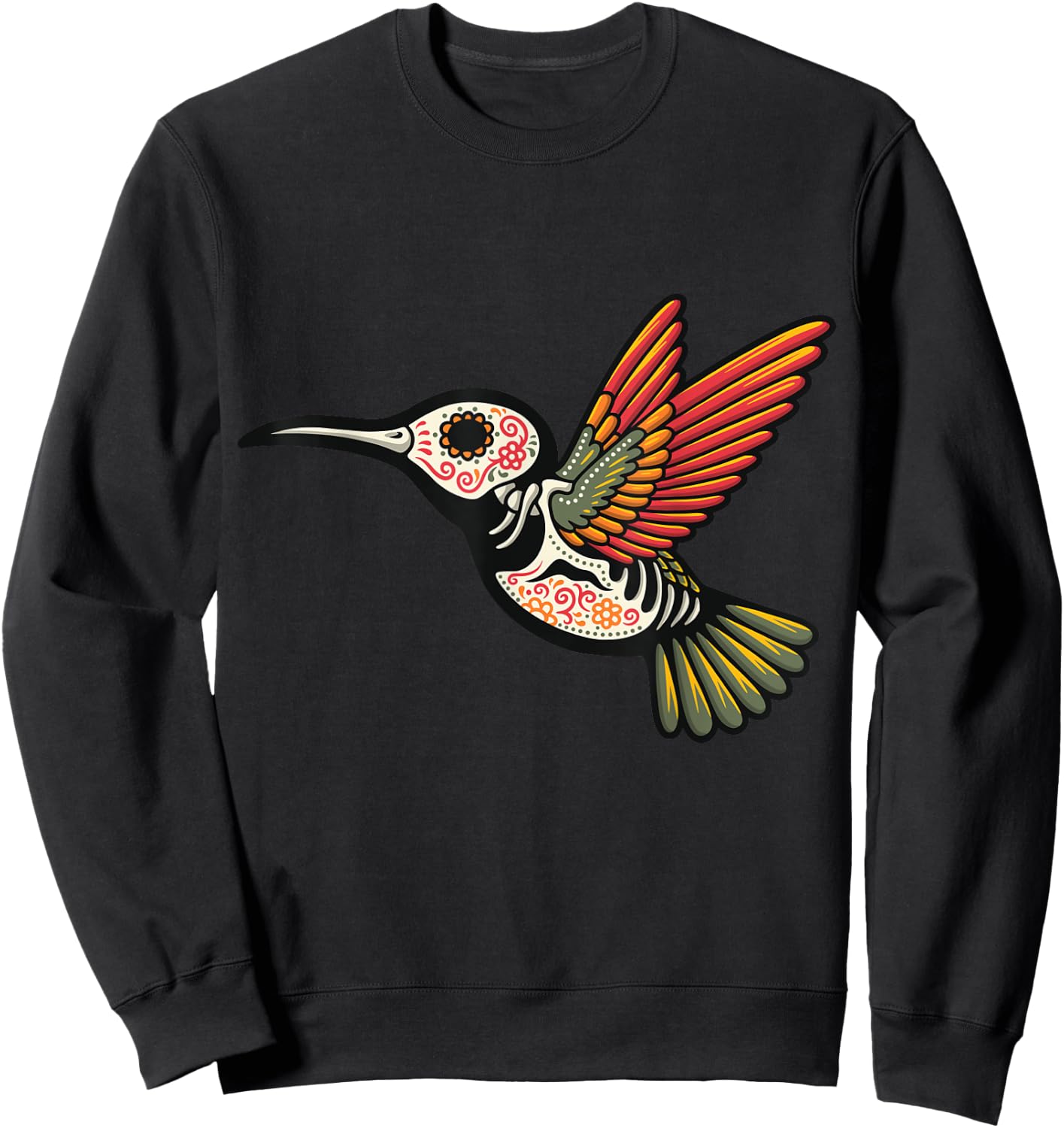 Dia de Muertos / Day of the Dead Hummingbird Sweatshirt - Sweatshirt | Black