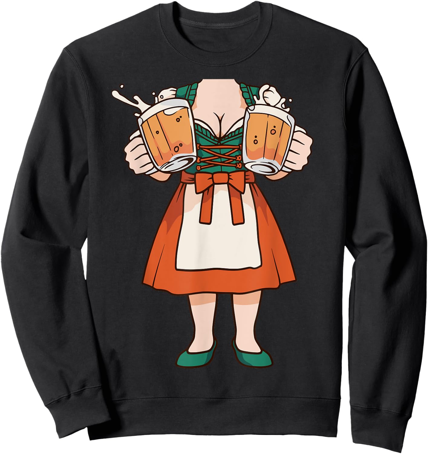 Dirndl Oktoberfest Costume Halloween Pretzel Sweatshirt - Sweatshirt | Black