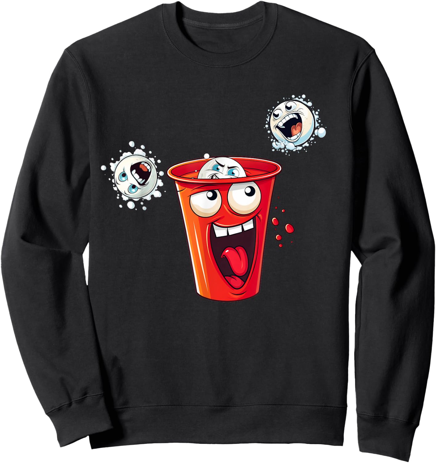 Funny Solo Red Beer Cup Pong for Fraternity and Sorority Sweatshirt - Sweatshirt | Black