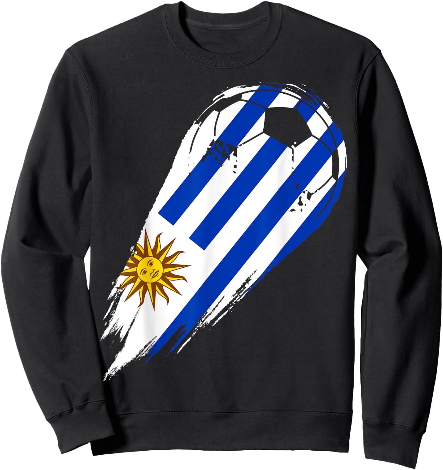 Soccer with flag of Patriotic Uruguay Girls Kids Men Sweatshirt - Sweatshirt | Black