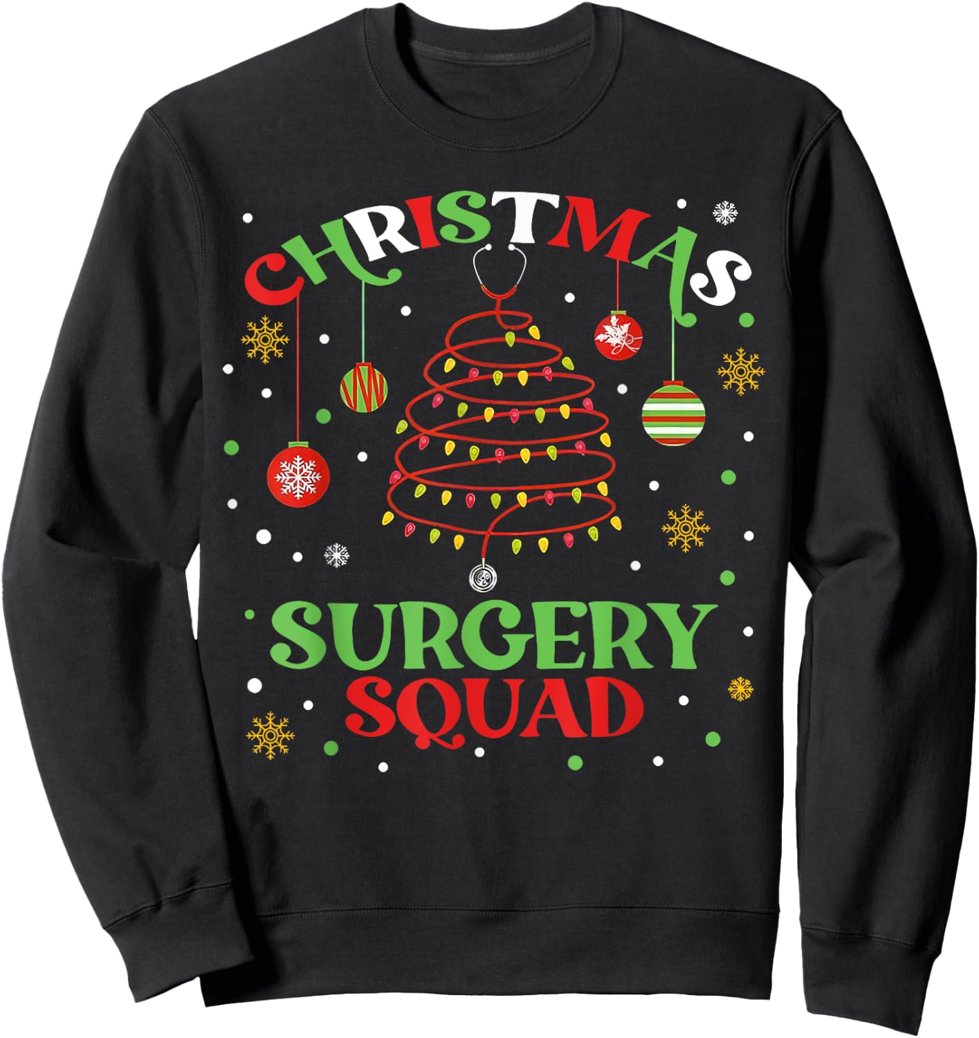 Christmas Surgery Squad Medical Surgical Nurse RN Xmas Sweatshirt - Sweatshirt | Black