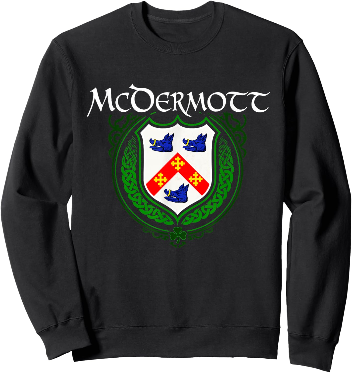 McDermott Surname Irish Clan Tartan Badge Ireland Sweatshirt - Sweatshirt | Black