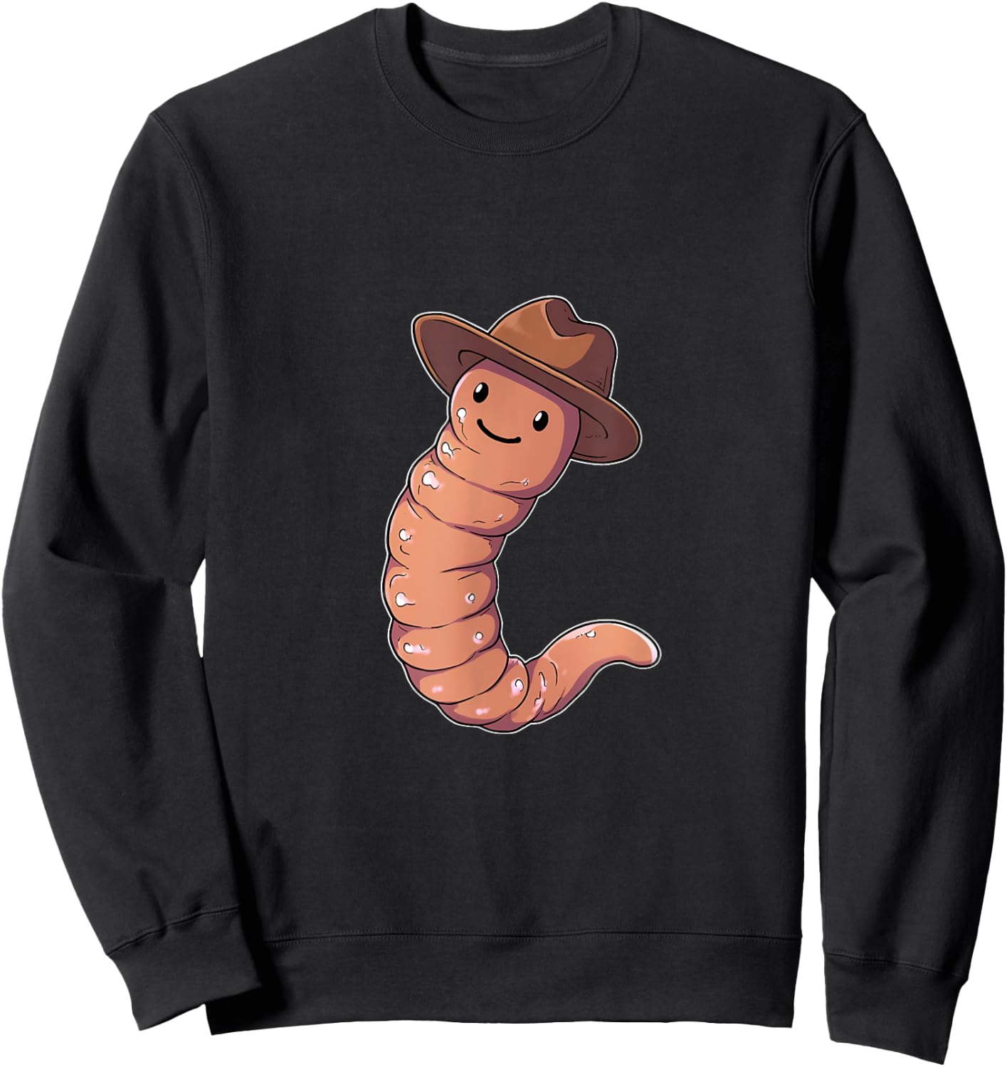 Earthworm Cowboy Hat Worm Lover Farmer Western Sweatshirt - Sweatshirt | Black