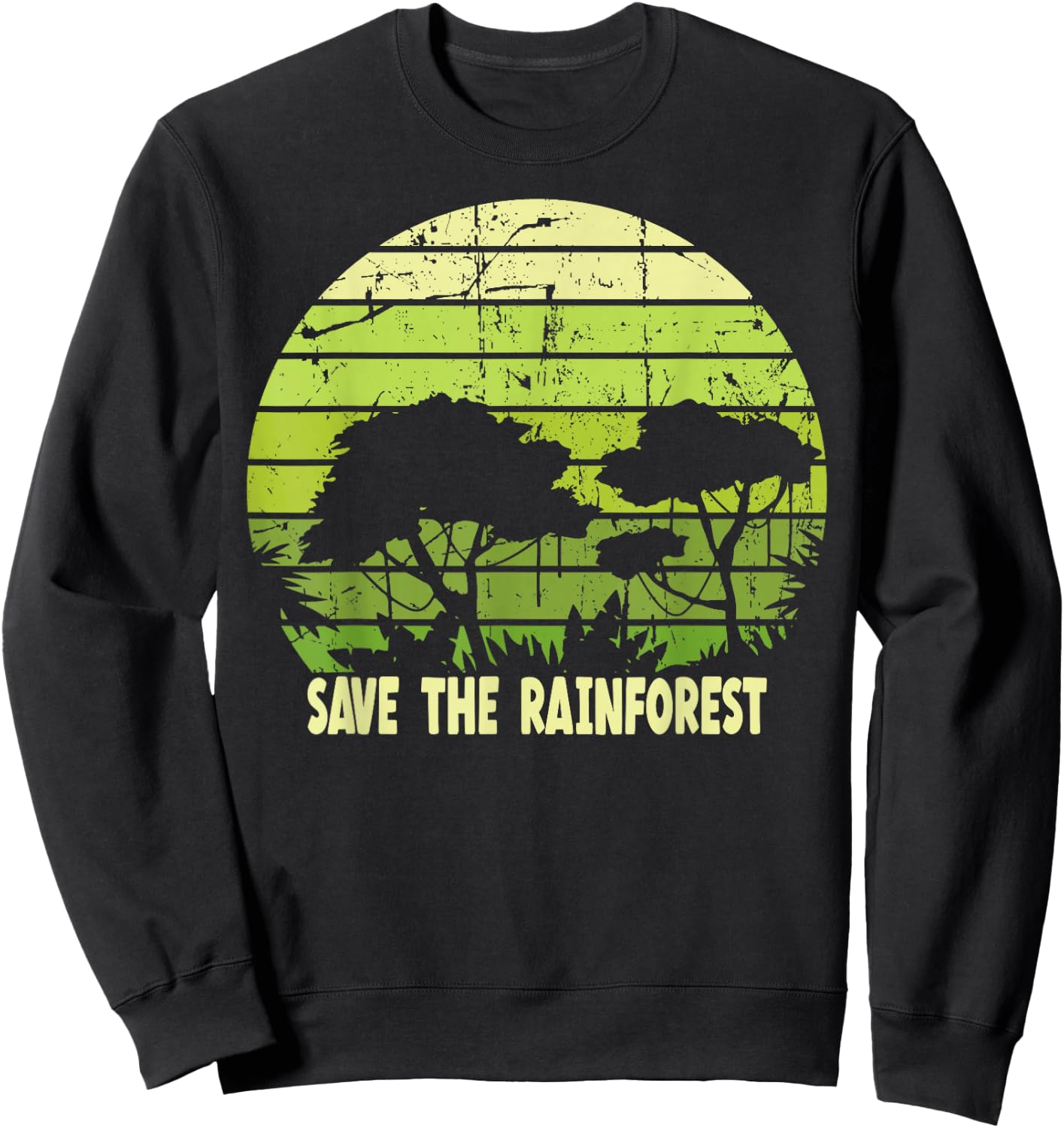 Save the Rainforest Environmental Awareness Novelty Sweatshirt - Sweatshirt | Black