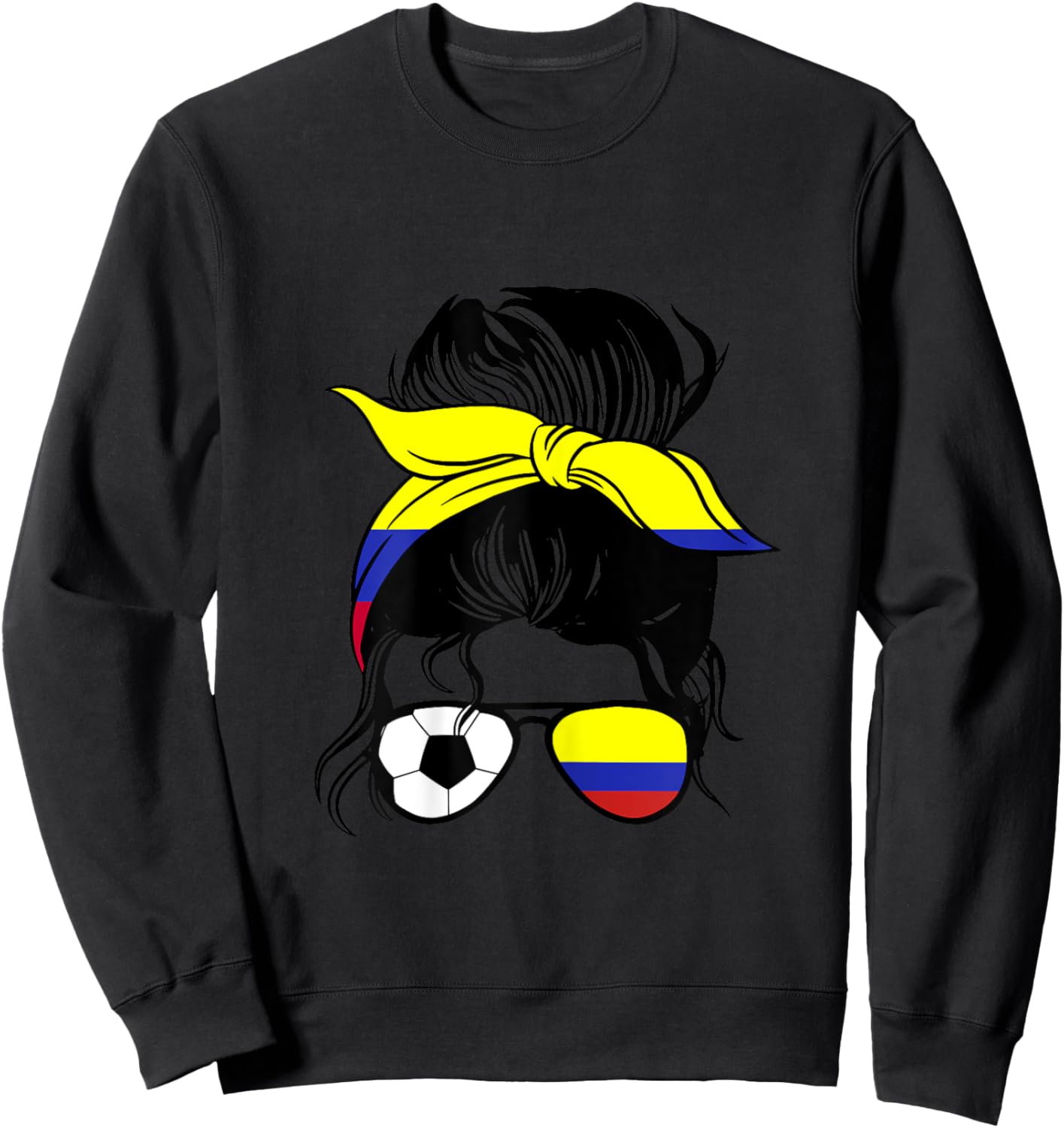 Colombian Soccer Mom Mothers Day Colombia Soccer Girl Sweatshirt - Sweatshirt | Black