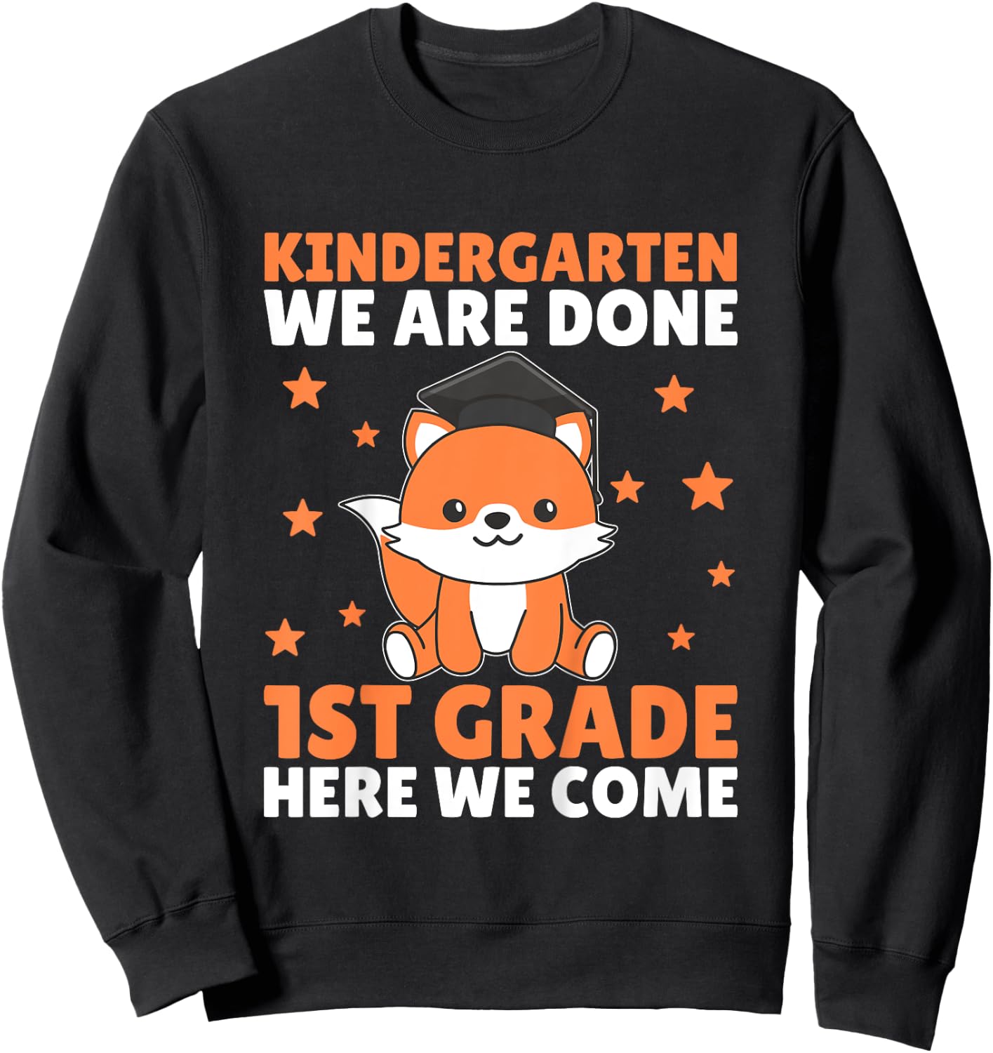Kids Kids Kindergarten Graduate Fox Graduation Sweatshirt - Sweatshirt | Black