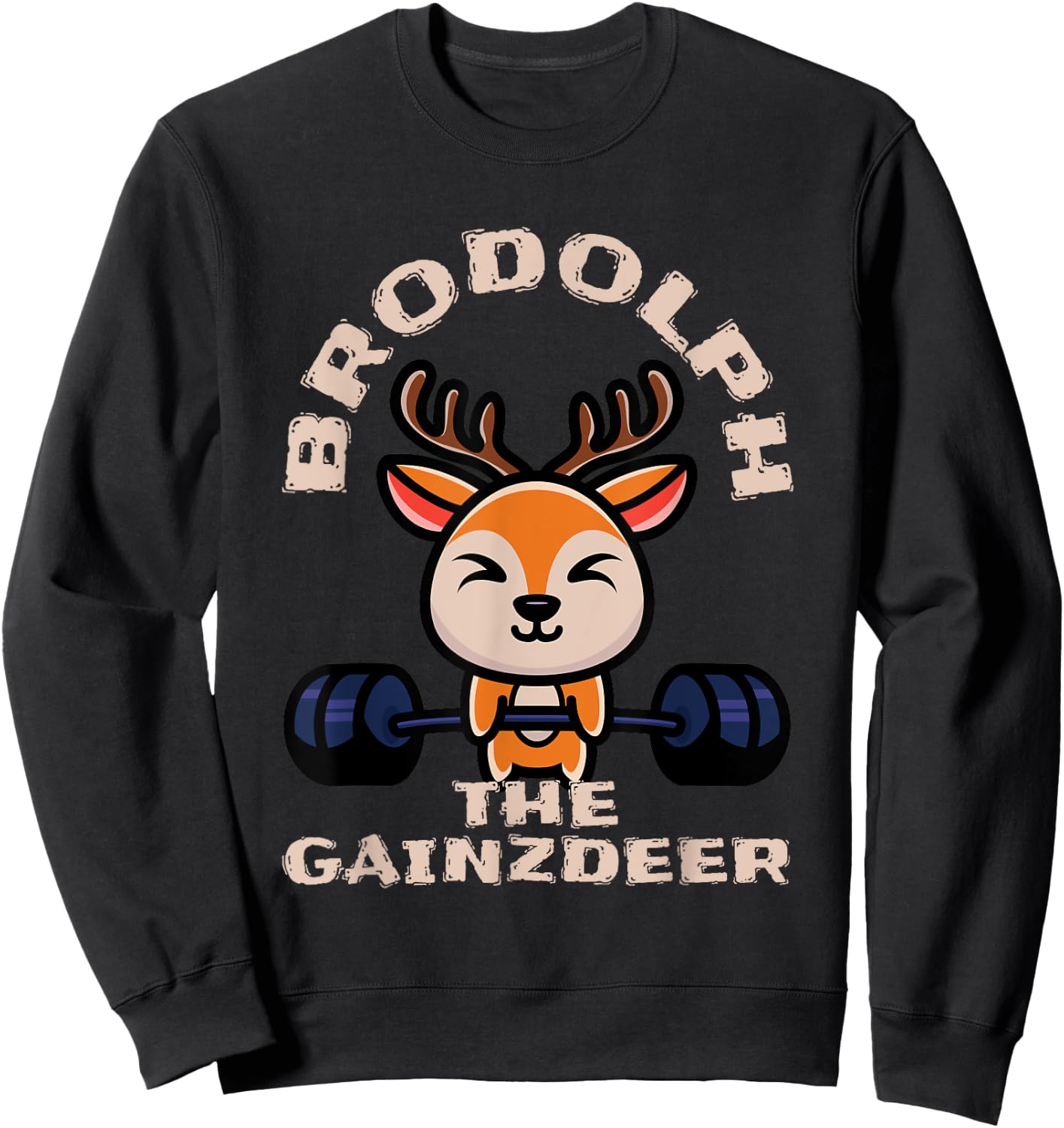 Bodybuilder Santa Weightlifting Fitness Christmas Workout Sweatshirt - Sweatshirt | Black