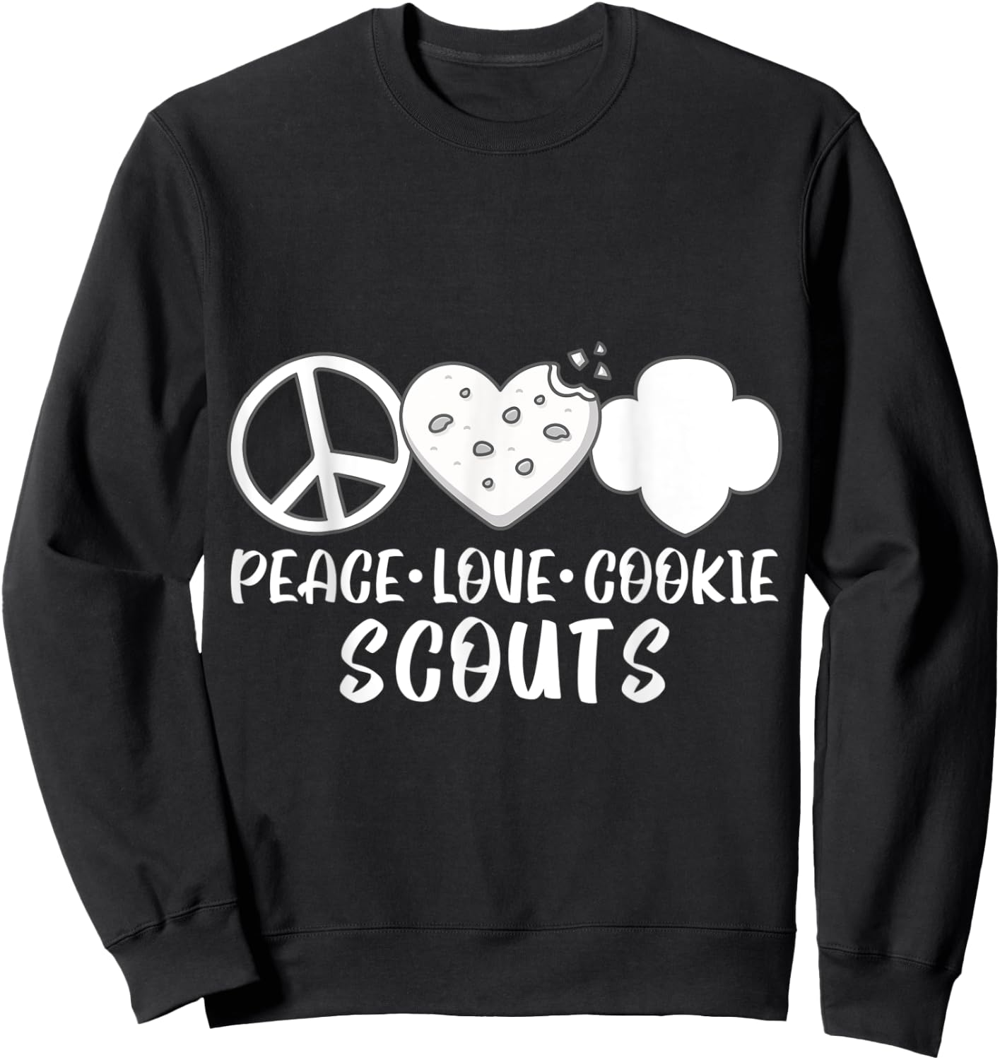 Peace Love Cookie Scouts Sweatshirt - Sweatshirt | Black