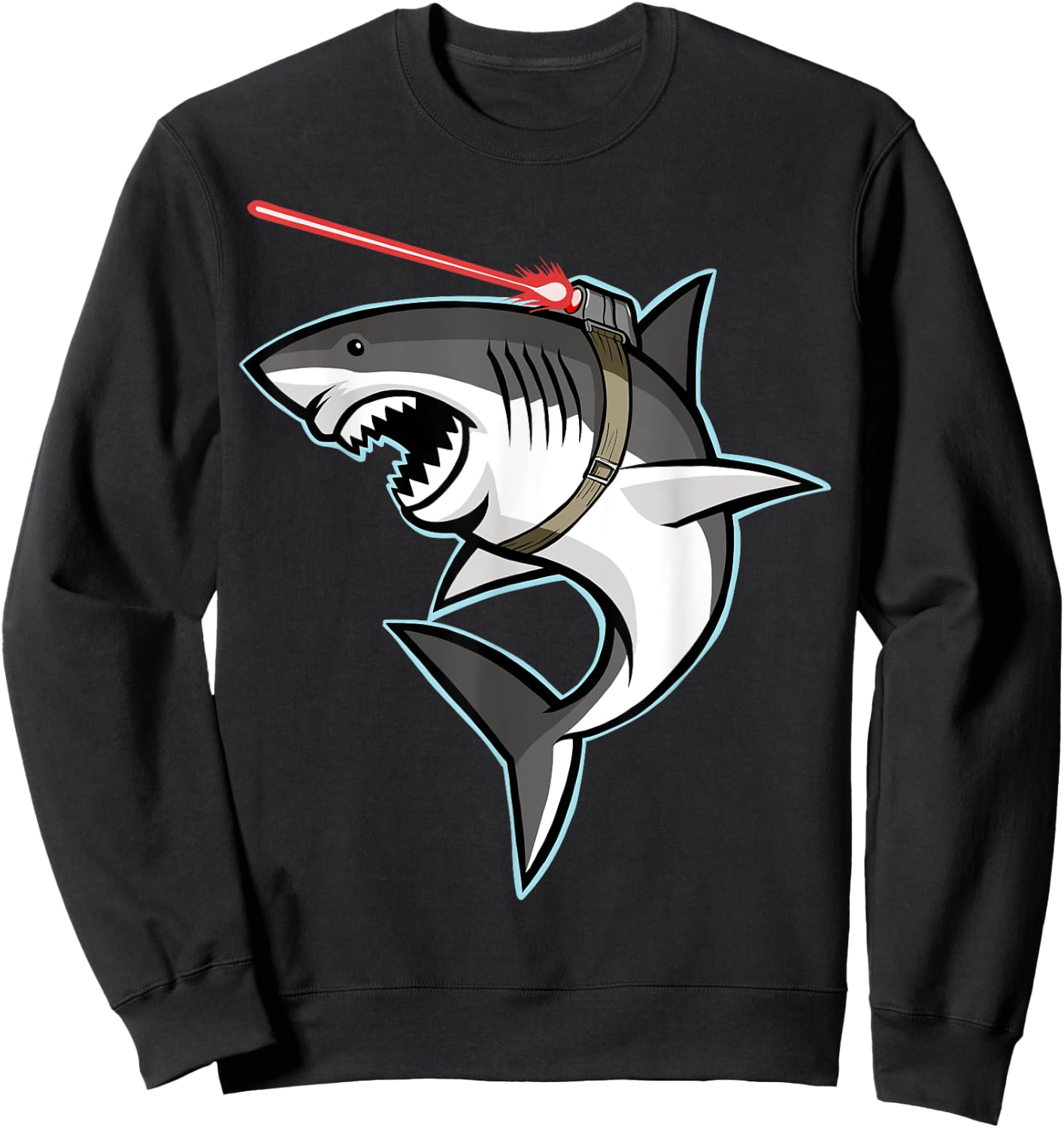 Laser Shark Shark with Laser Beam Sweatshirt - Sweatshirt | Black