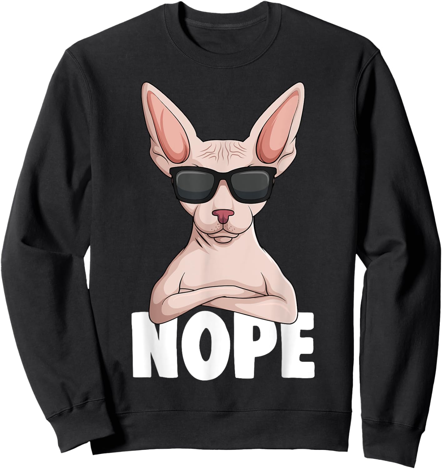 Sphynx Cat Sphinx Hairless Cat Sweatshirt - Sweatshirt | Black