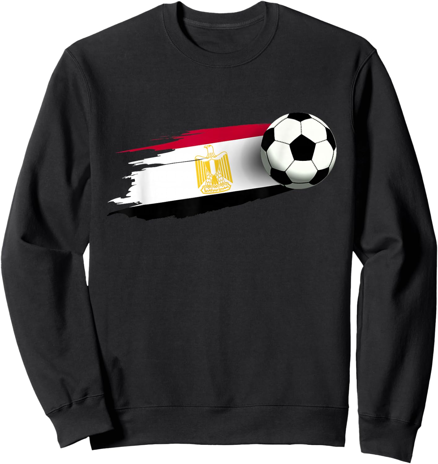 Egypt Flag Jersey Egyptian Soccer Team Egyptian Sweatshirt - Sweatshirt | Black