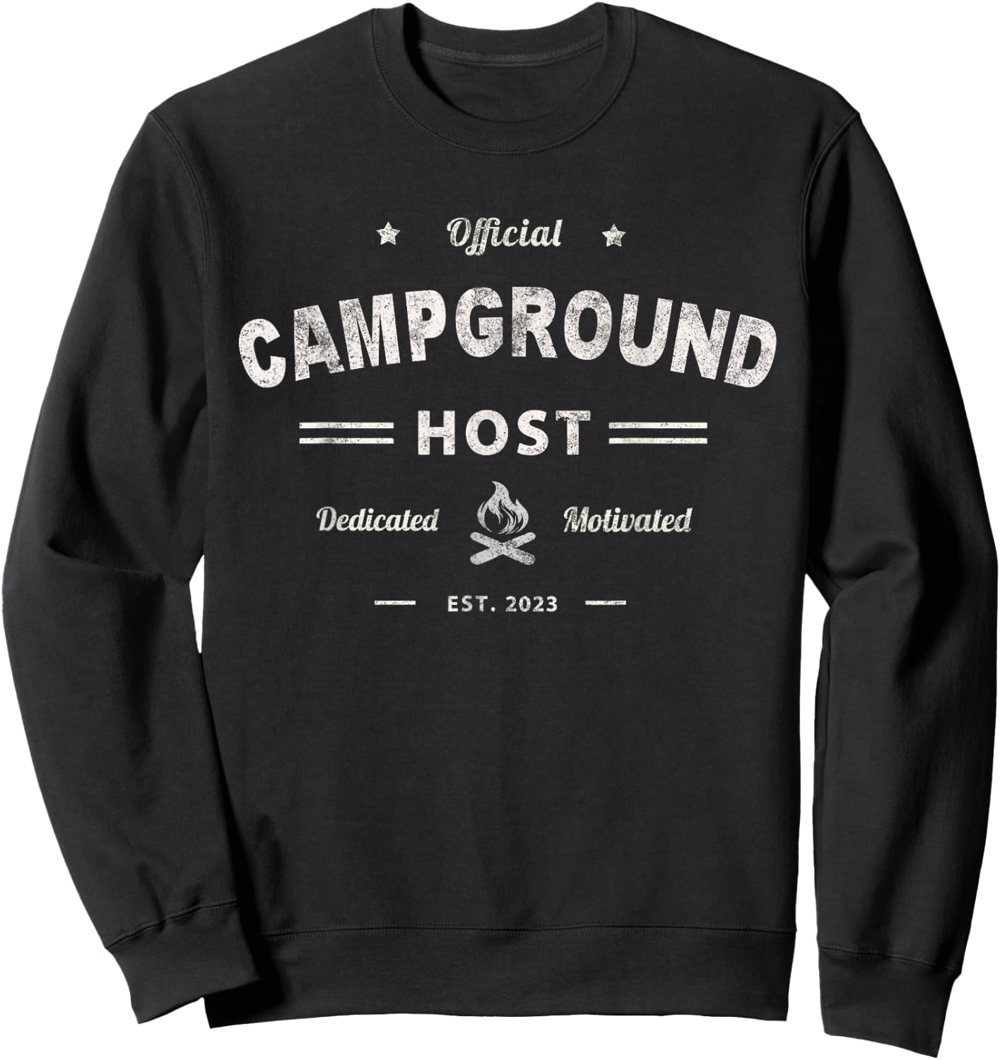 Vintage CAMPGROUND HOST Squad Summer Camp Staff Campsite Sweatshirt - Sweatshirt | Black