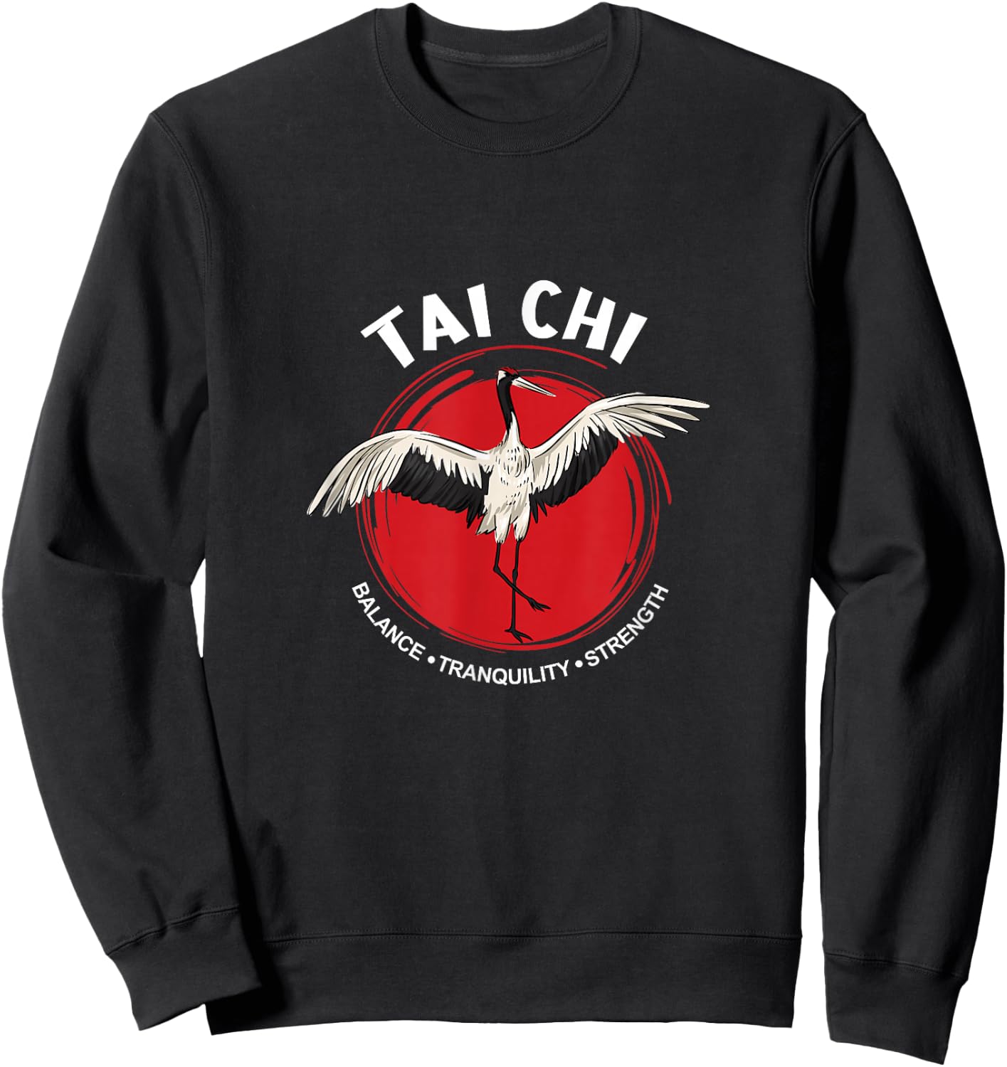 Tai Chi Crane Balance Tranquility Strength - Qigong Tai Chi Small Sweatshirt - Sweatshirt | Black