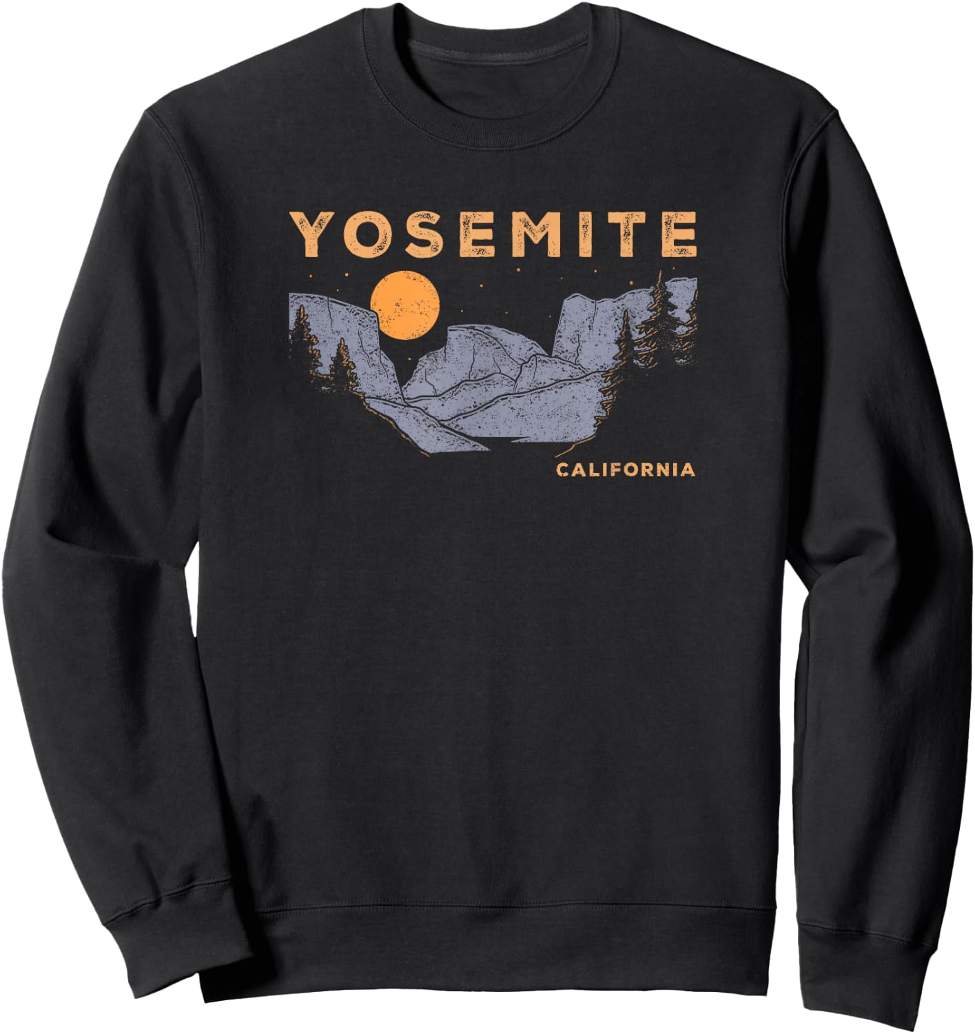 Vintage Yosemite Half-Dome National Park Retro Sweatshirt - Sweatshirt | Black