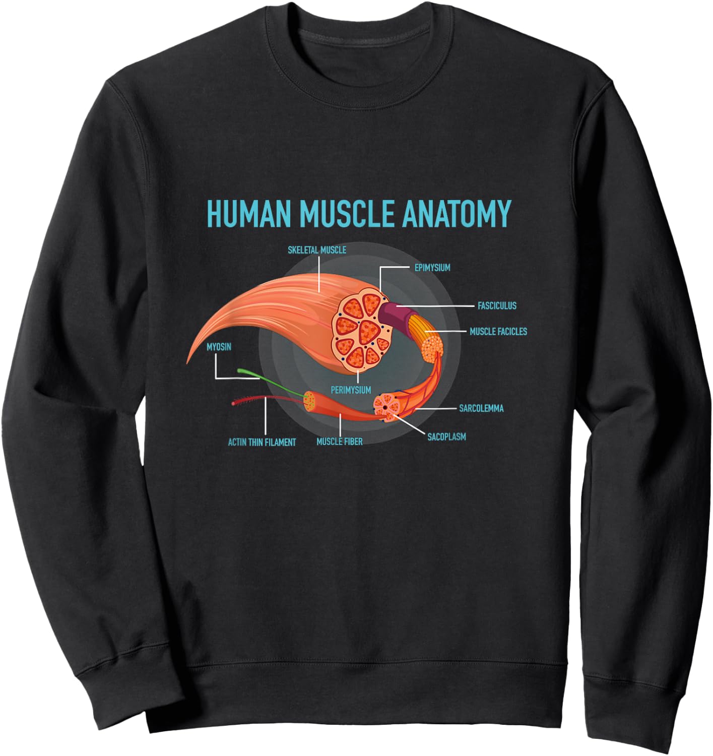 Anatomy of Human Muscle for Medic Sweatshirt - Sweatshirt | Black