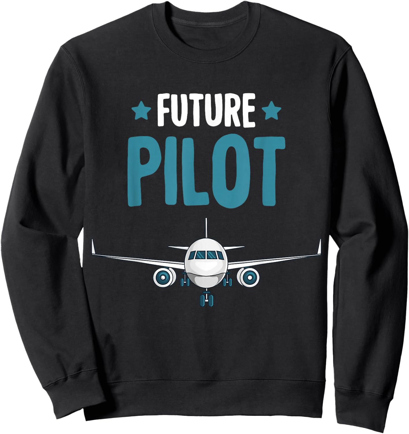 Future Pilot Airplane Plane Boys Toddler Kids Sweatshirt - Sweatshirt | Black