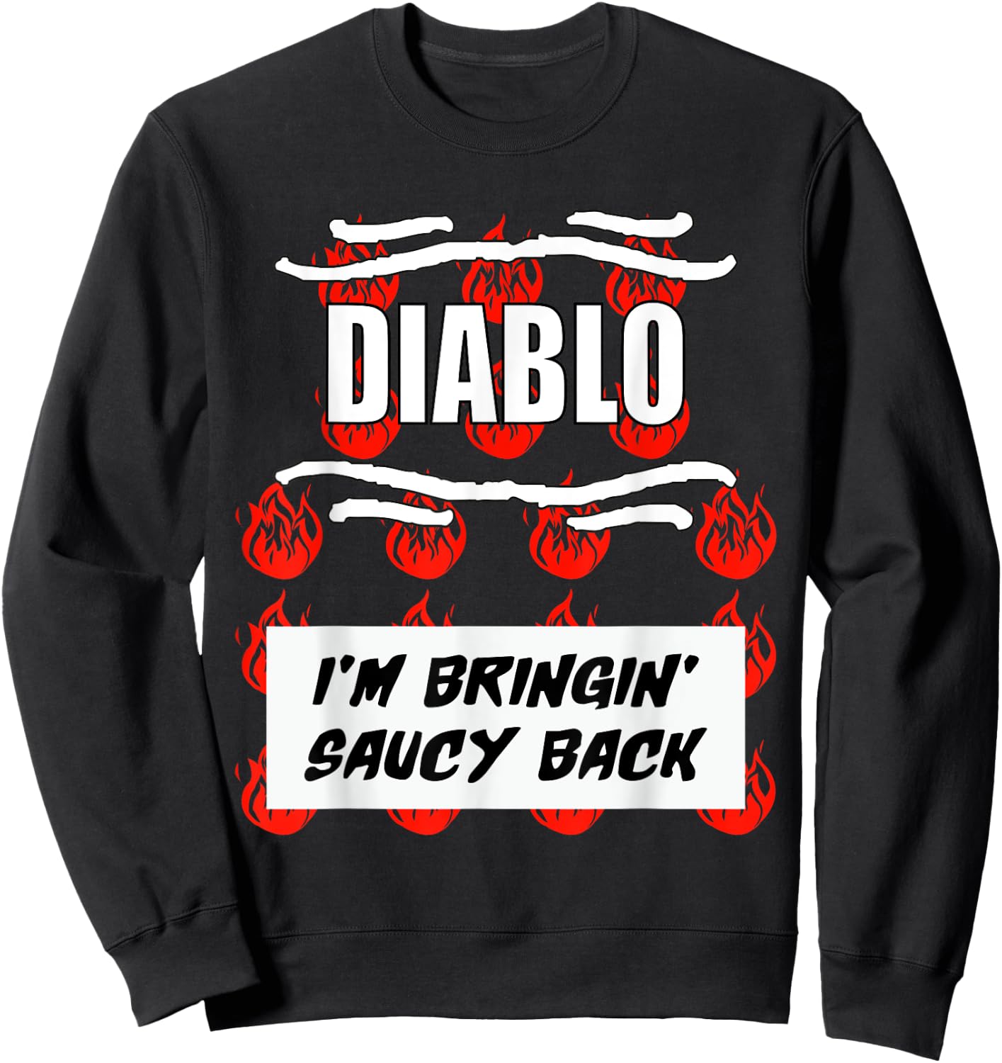 HOT SAUCES Group Halloween Costumes Taco DIABLO SAUCE Sweatshirt - Sweatshirt | Black