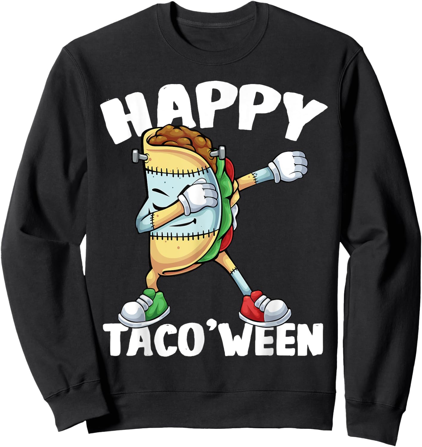 Happy Taco'Ween Spooky Taco Monster Halloween Boys Kids Sweatshirt - Sweatshirt | Black
