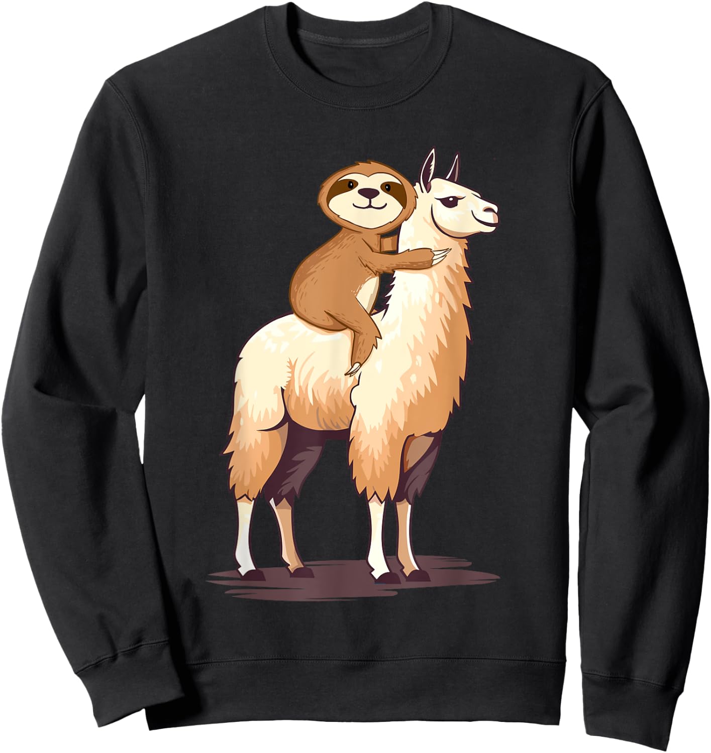 Riding Sloth - Wildlife Llama Animal Nature Lover Zookeeper Sweatshirt - Sweatshirt | Black
