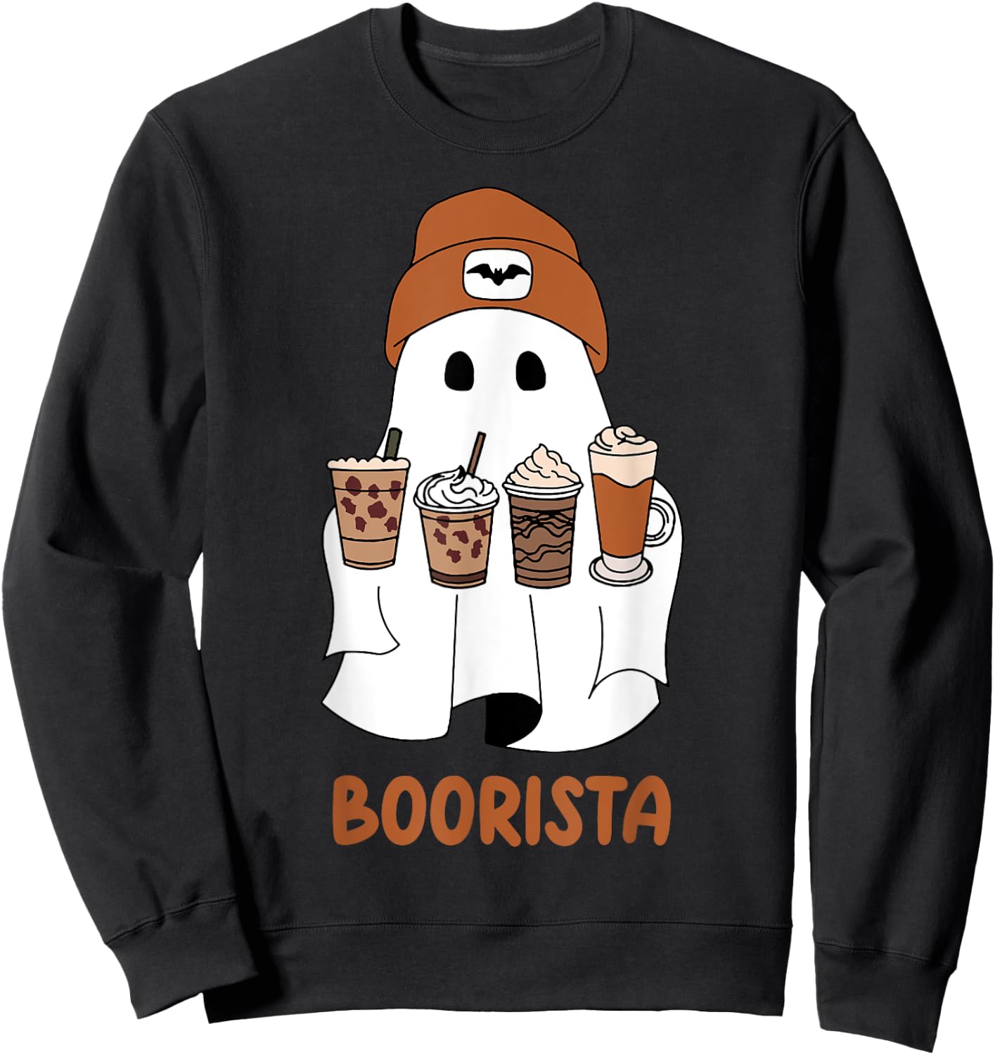 Boorista Ghost with Coffee Sweatshirt - Sweatshirt | Black