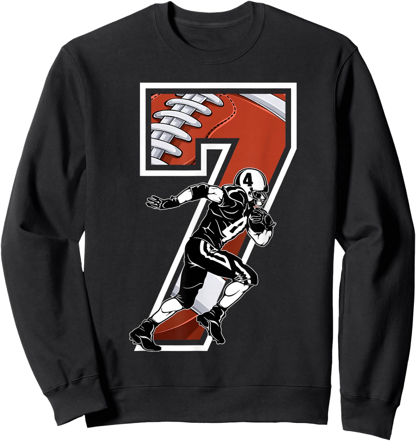 I'm 7 Years Old Football Player 7th Birthday Boys Kids Sweatshirt - Sweatshirt | Black