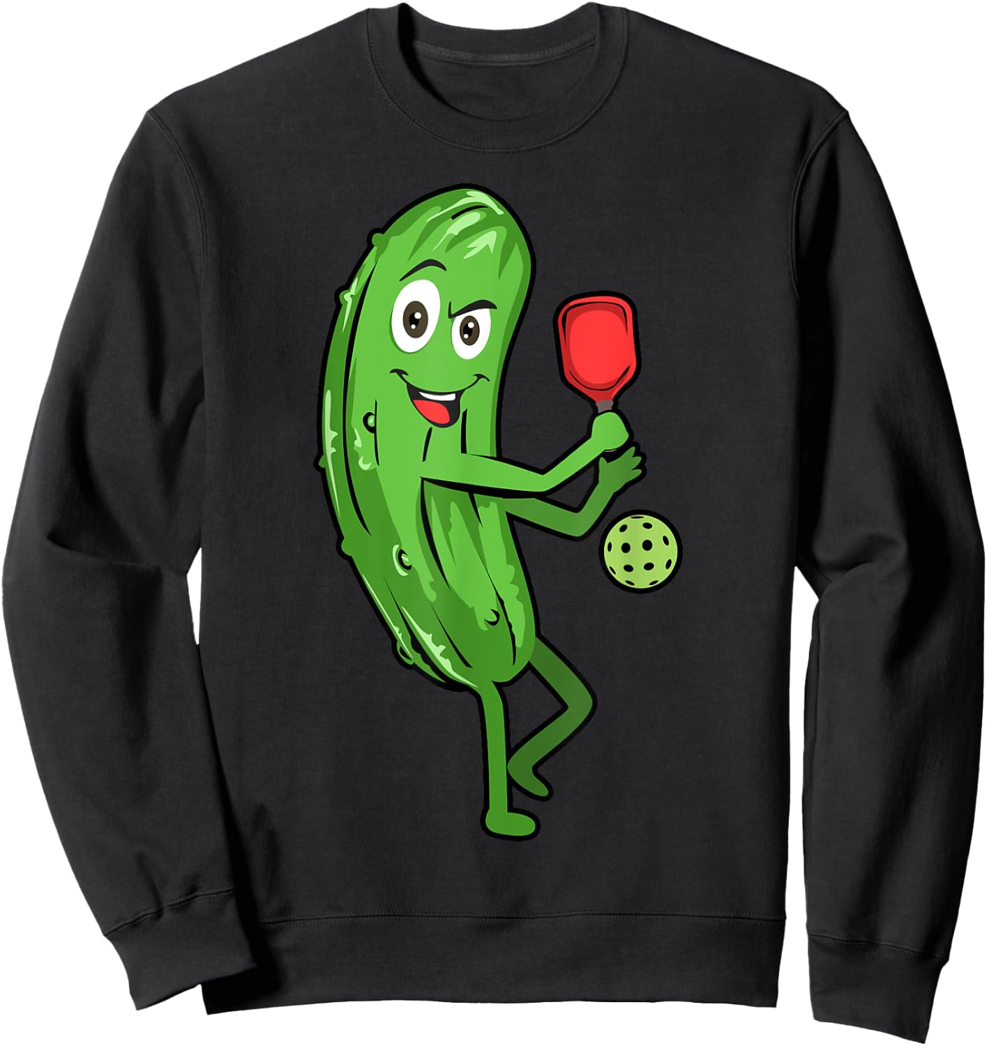 Funny Pickleball Gift Cool Pickle Lover Sweatshirt - Sweatshirt | Black