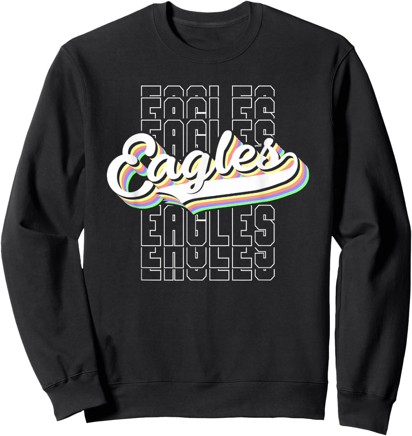Eagles School Sports Fan Game Day Team Spirit Sweatshirt - Sweatshirt | Black