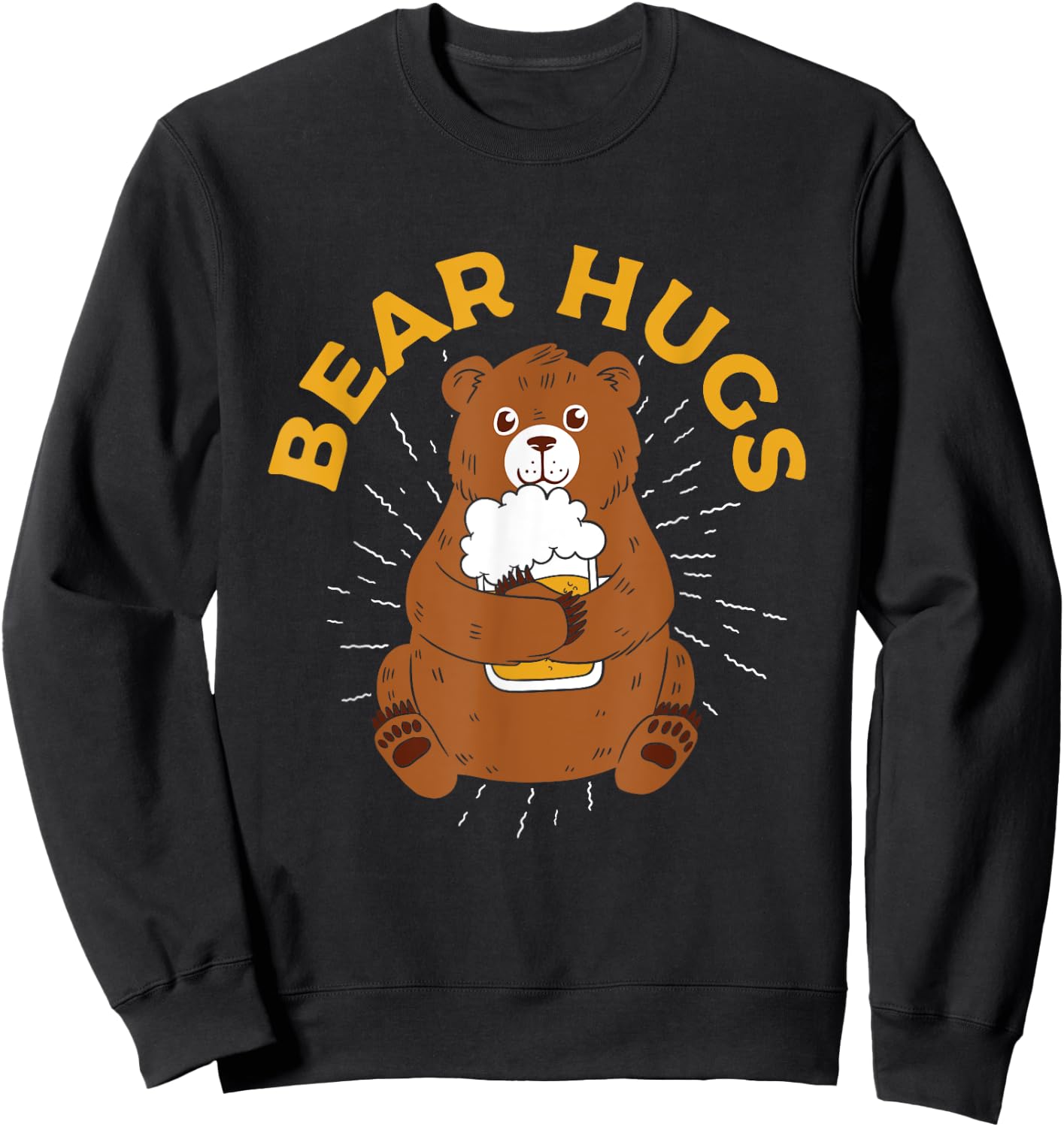 Bear Hugs | Funny Bear Drinking Beer | Craft Beer Lover Sweatshirt - Sweatshirt | Black