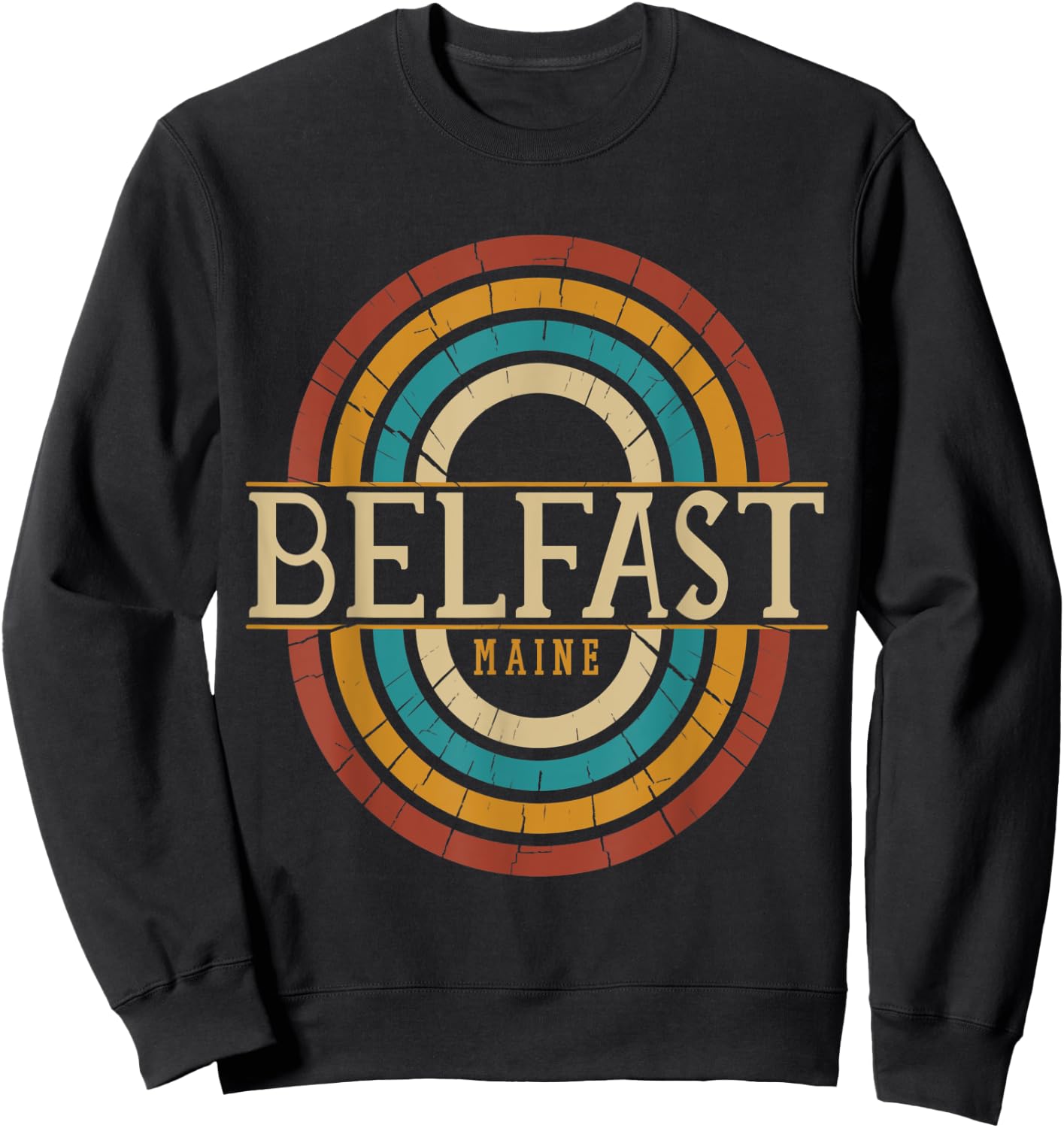 Vintage Retro Belfast Maine ME Women Men Souvenirs Sweatshirt - Sweatshirt | Black