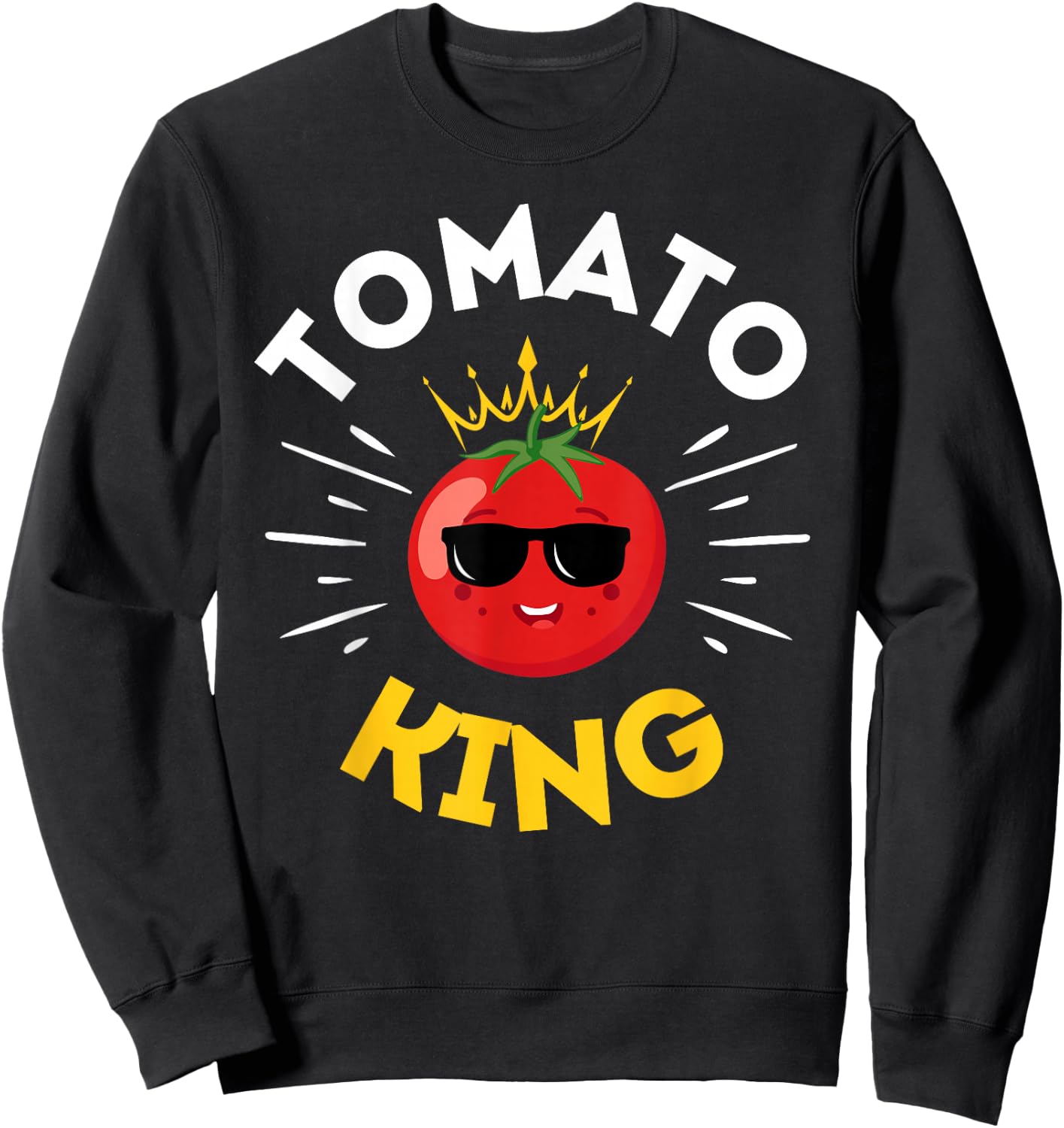 Funny Tomato King Dad Vegetable Fathers' Day Gardener Sweatshirt - Sweatshirt | Black