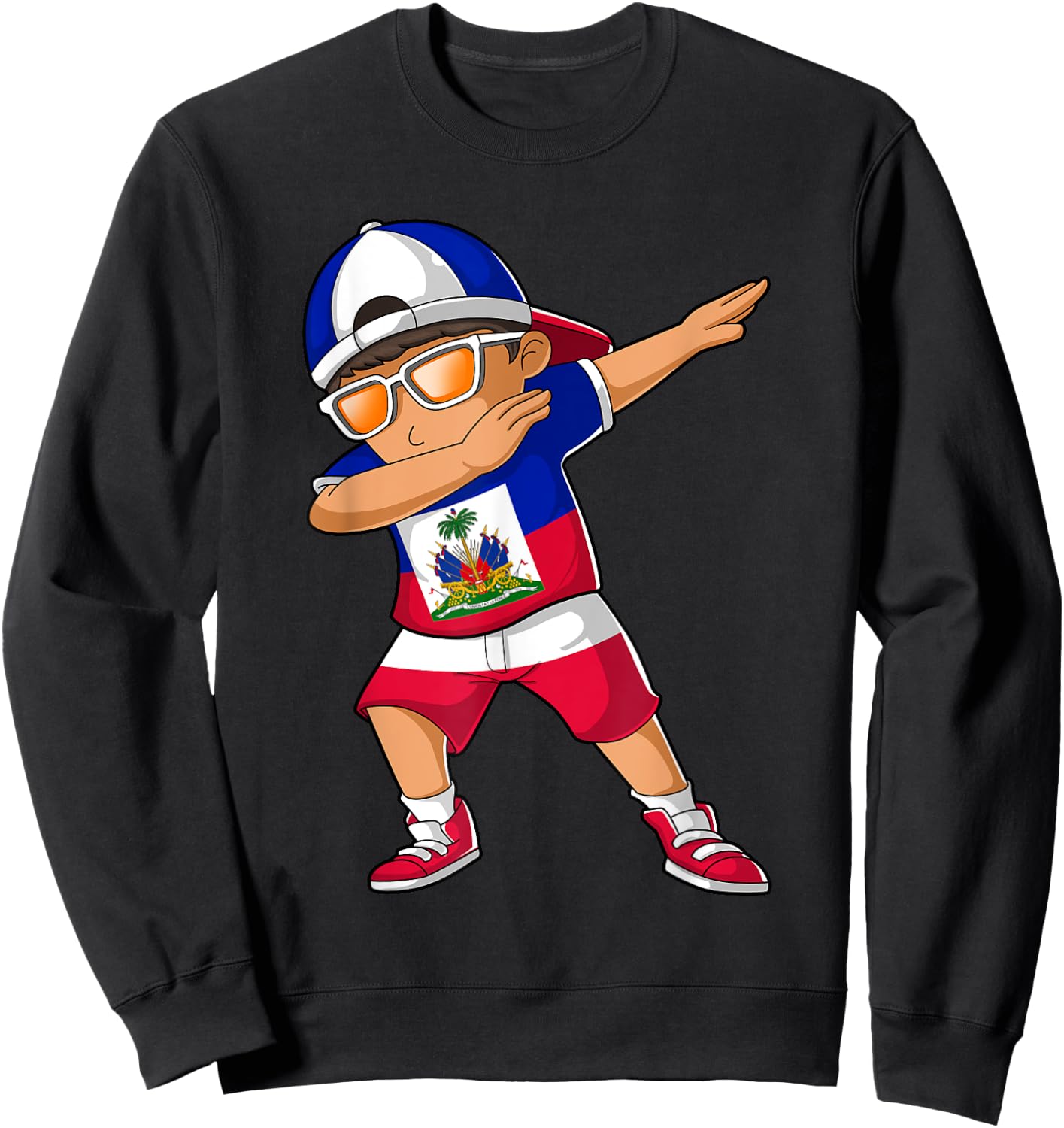 Half Haitian Half Polish Boy Haiti Poland Flag Sweatshirt - Sweatshirt | Black