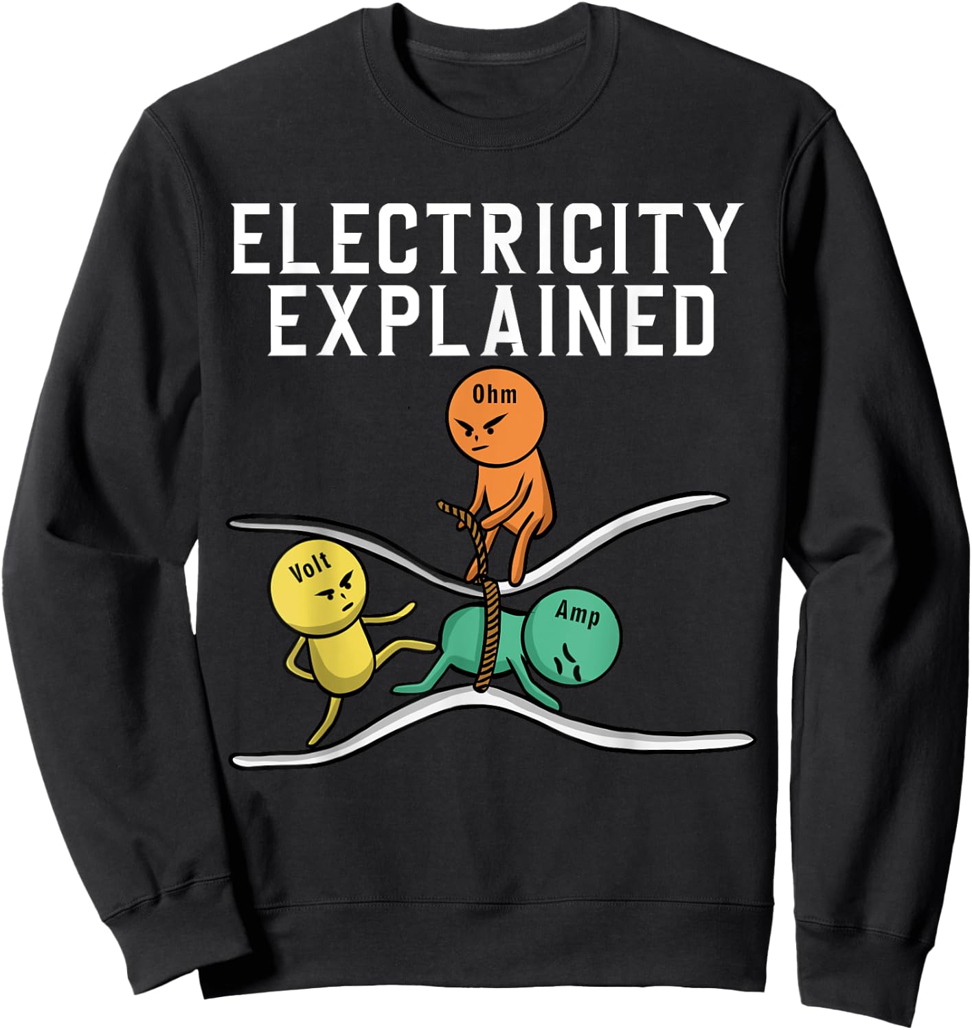 Funny Electrician Women Electricity Engineer Nerd Sweatshirt - Sweatshirt | Black