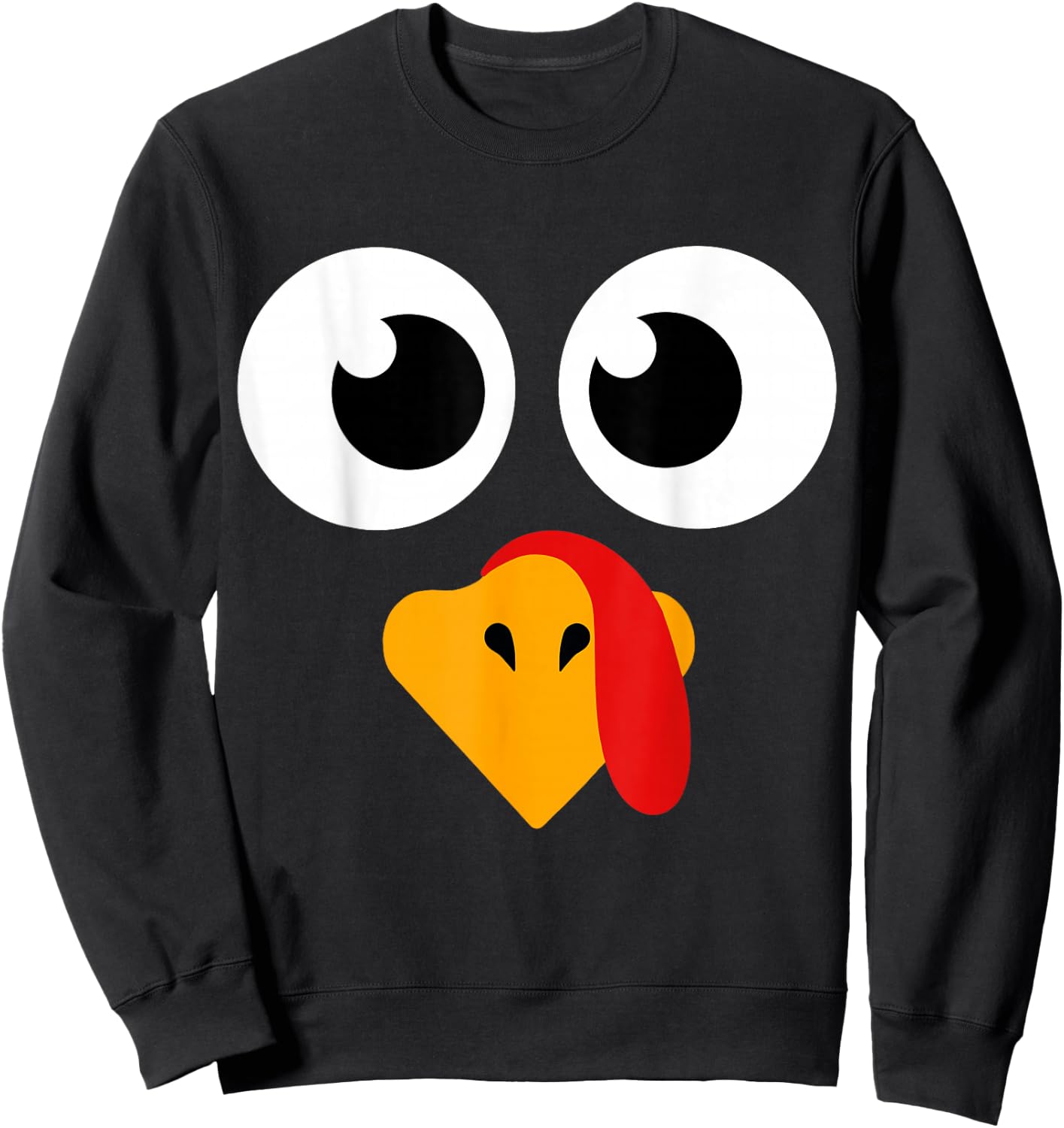 Thanksgiving Shirts Turkey Face Women Kids Men Boys Girls Sweatshirt - Sweatshirt | Black