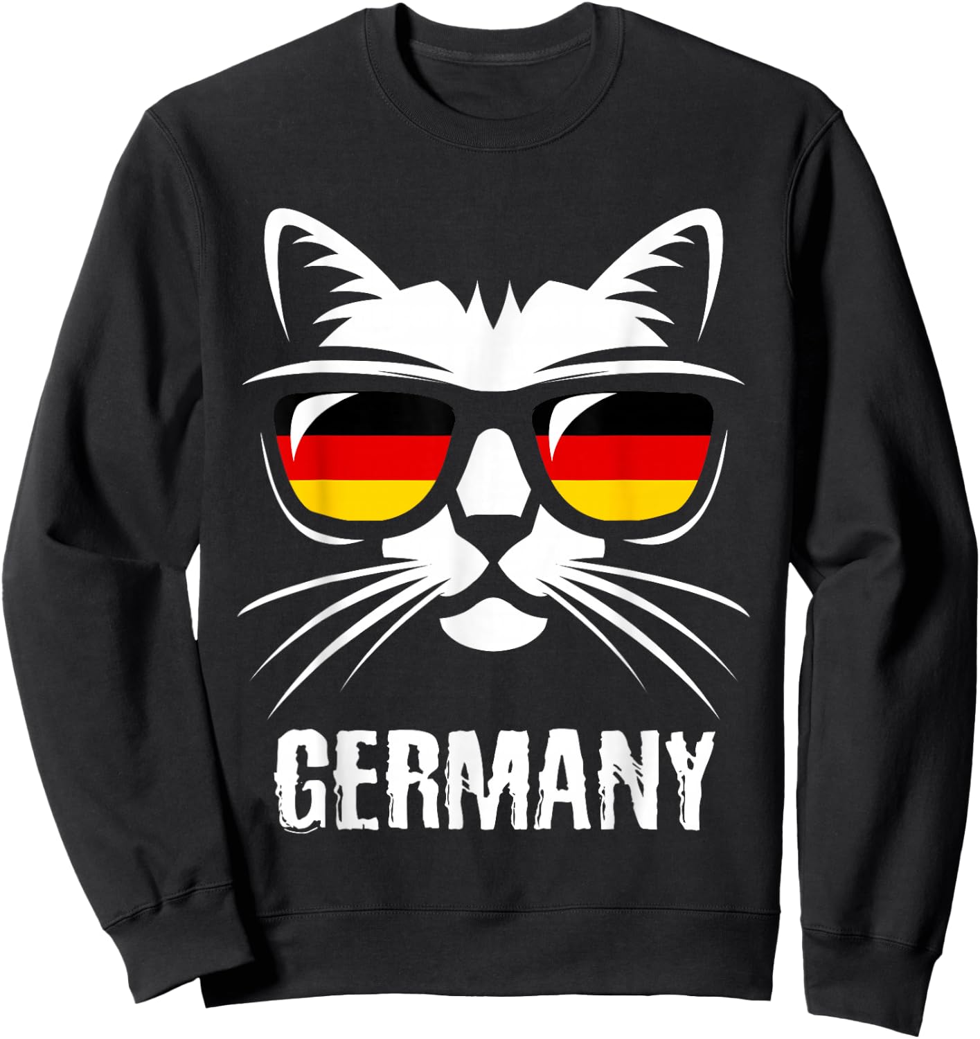 Funny Cat German Flag Germany Sweatshirt - Sweatshirt | Black
